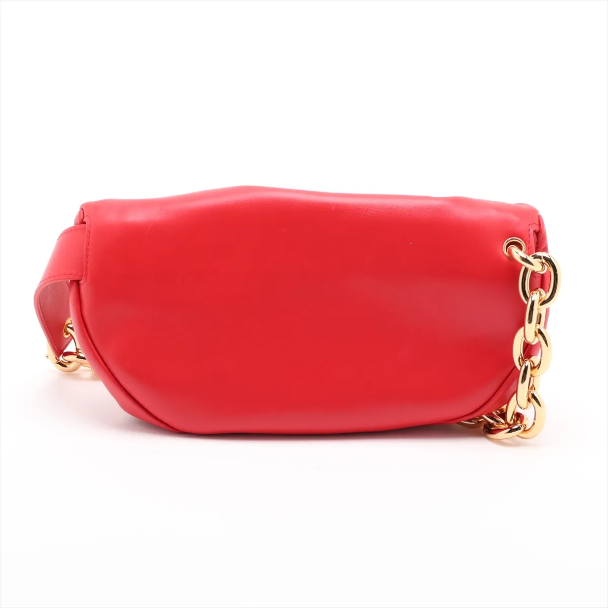 The Chain Pouch Leather Body Bag Red — view 2