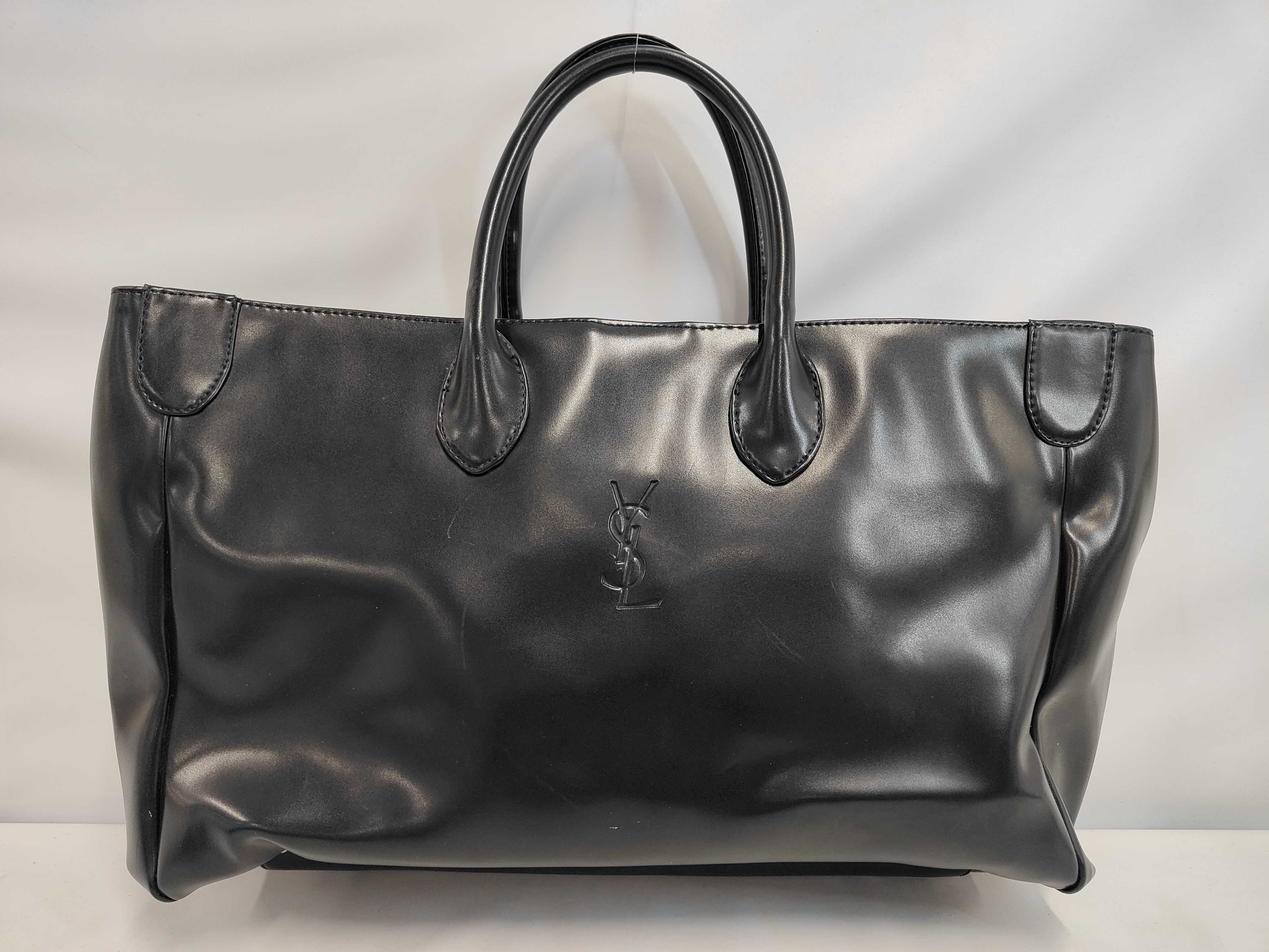 Calf Leather Tote Bag, Black Tote Bag