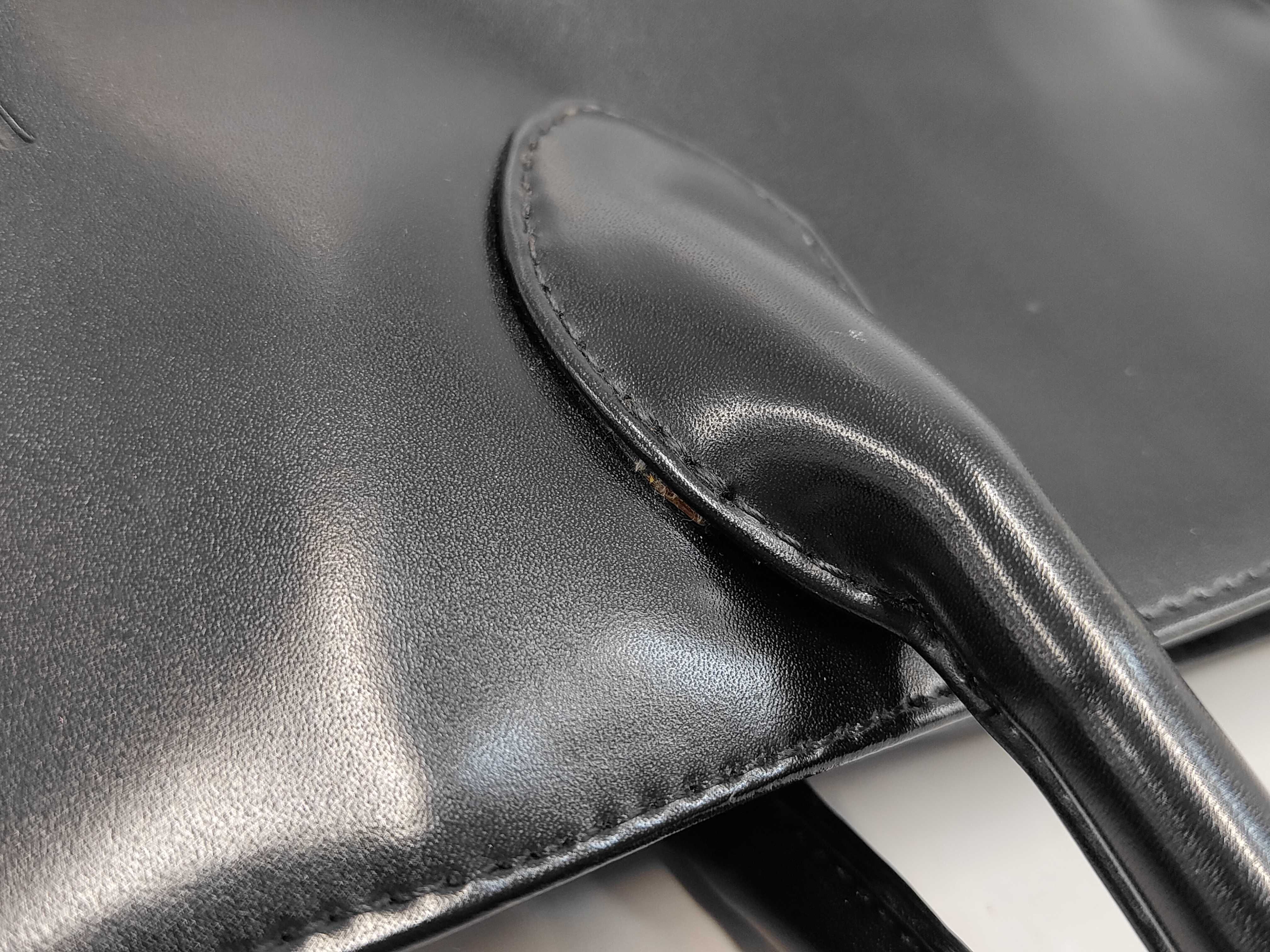 Calf Leather Tote Bag, Black Tote Bag — view 6