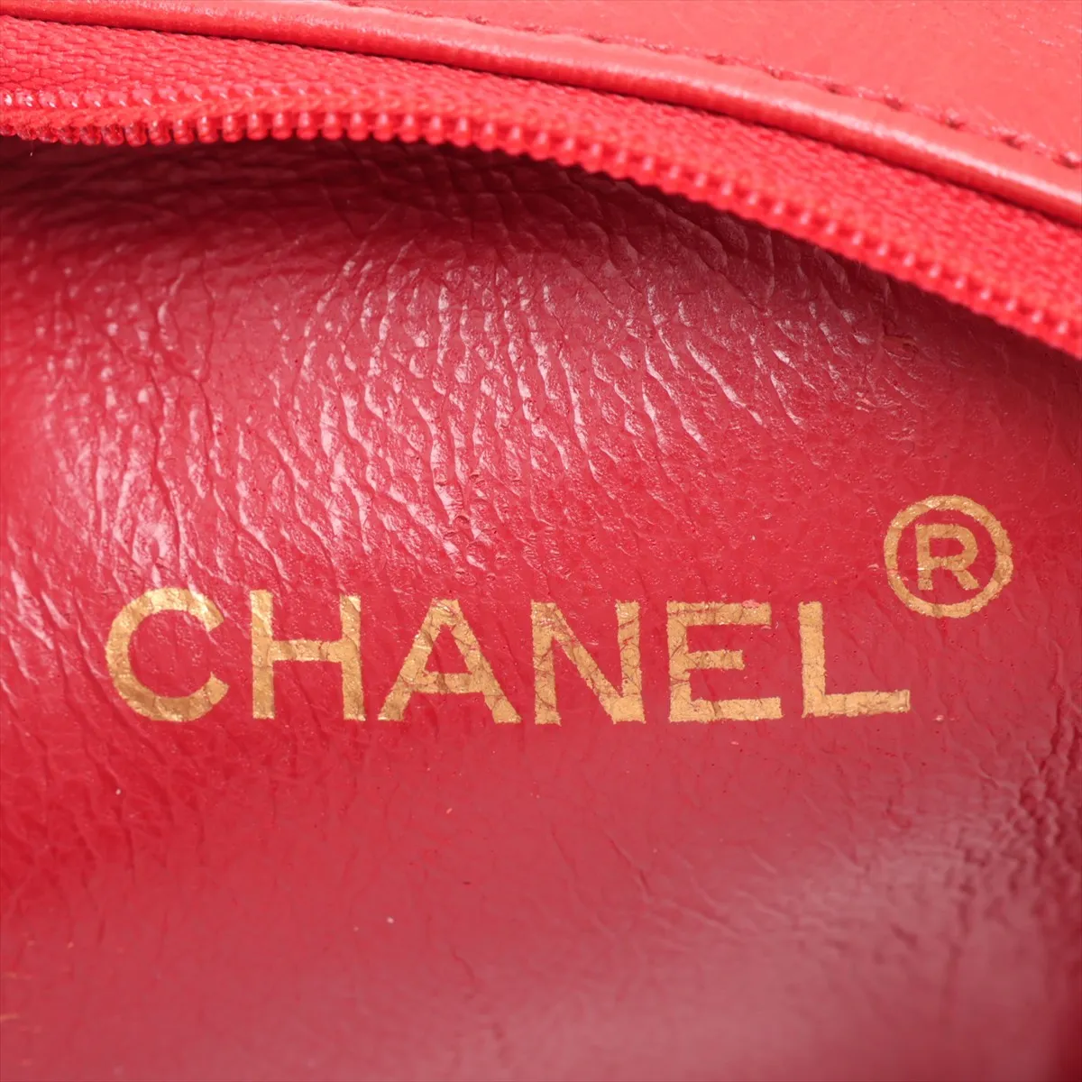 Coco Mark Lambskin Chain Shoulder Bag, Round, Red, Gold Hardware, 0490621 (Serial Number 0) — view 7