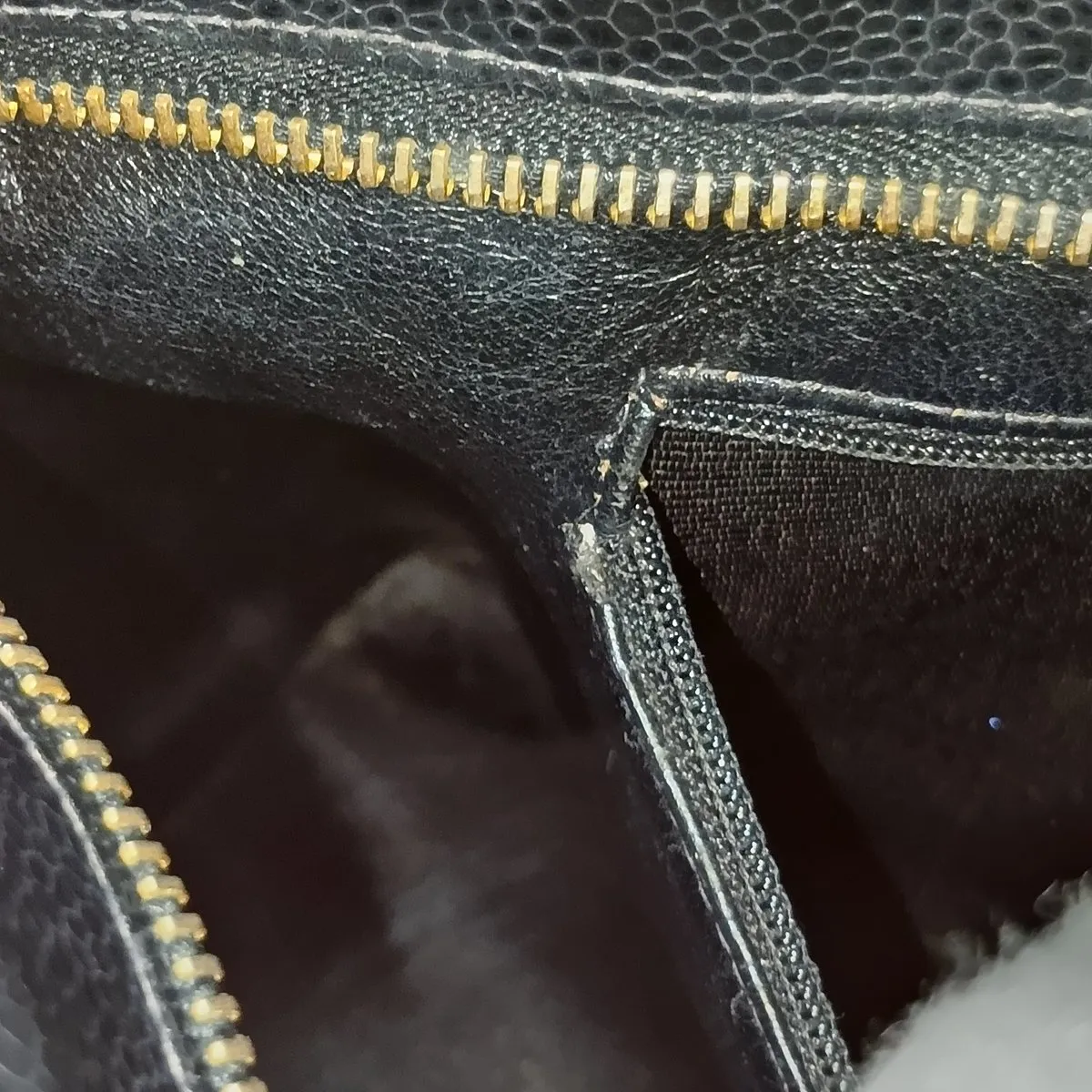 Reissue Caviar Skin Tote Bag, Black with Gold Hardware, 5421333, Series 5 — view 13