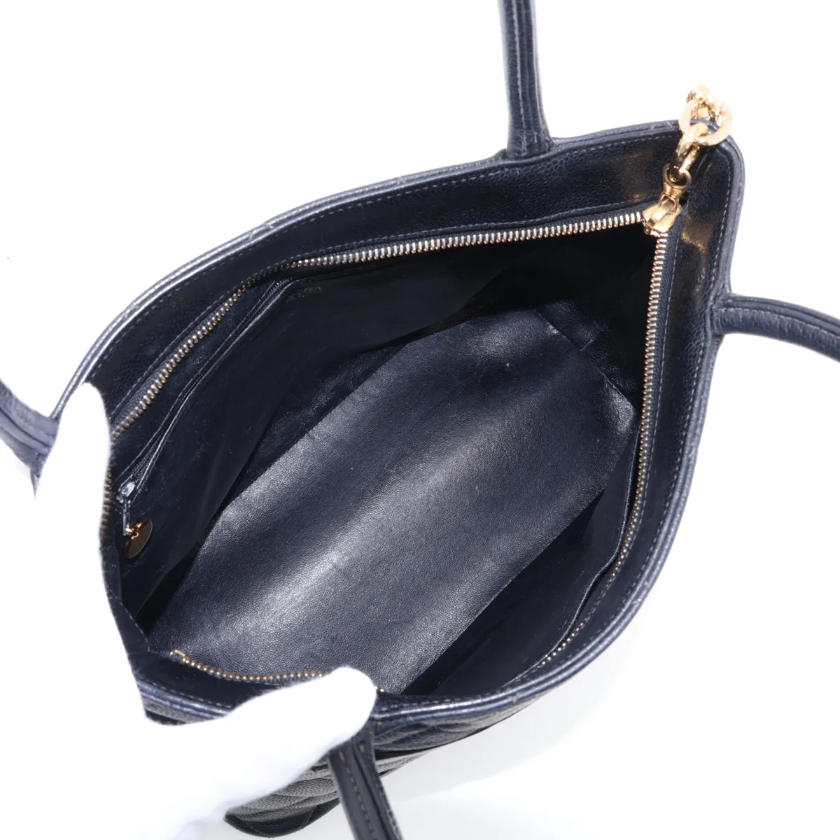 Reissue Caviar Skin Tote Bag, Black with Gold Hardware, 5421333, Series 5 — view 7