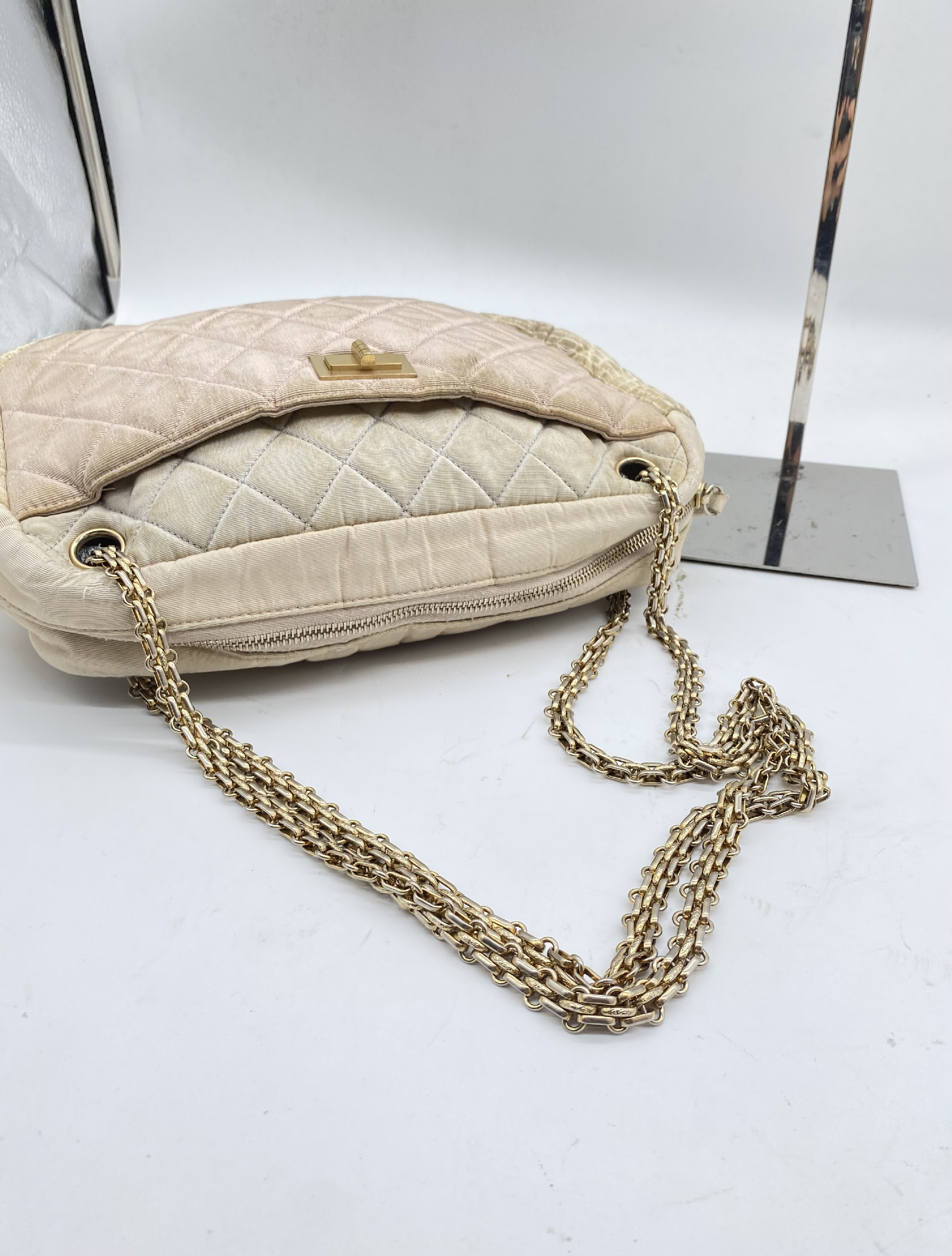 Matelassé 2.55 Canvas Shoulder Bag (with seal, serial number in the 12s) — view 3