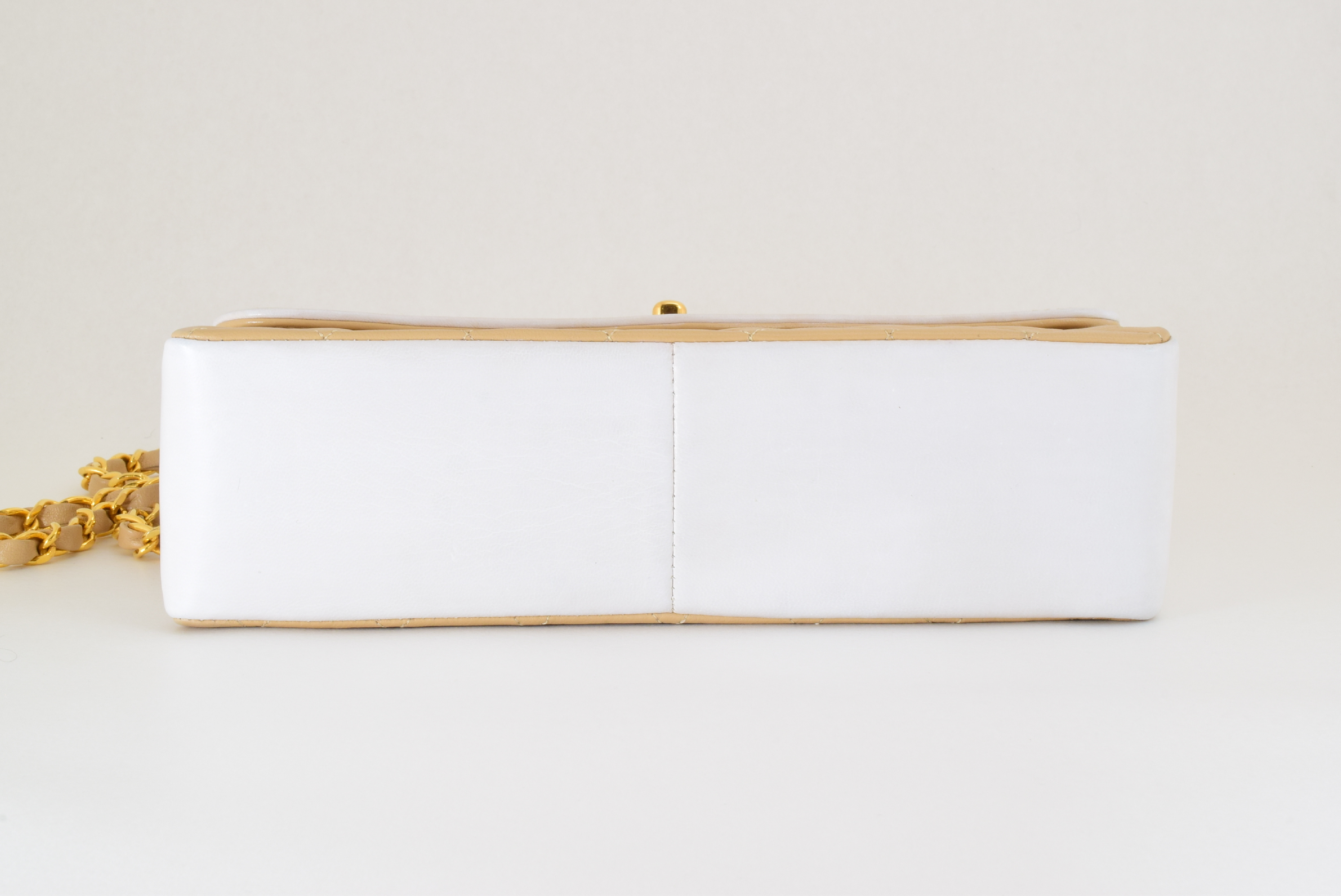 Matelassé Bicolor Chain Shoulder Bag with Gold Hardware — view 5