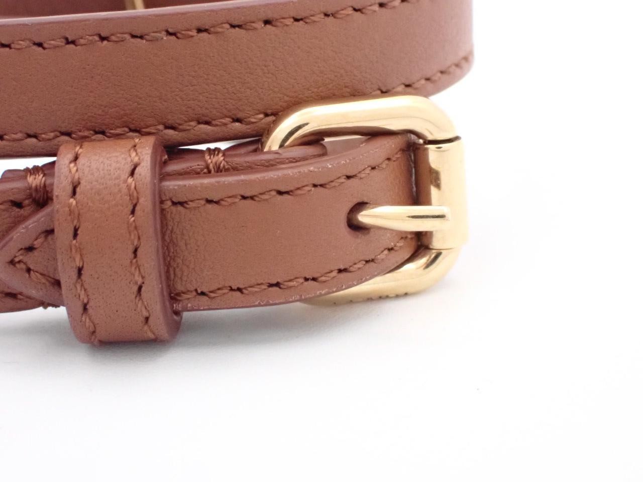 F is Fendi double wrap bracelet, brown. — view 3