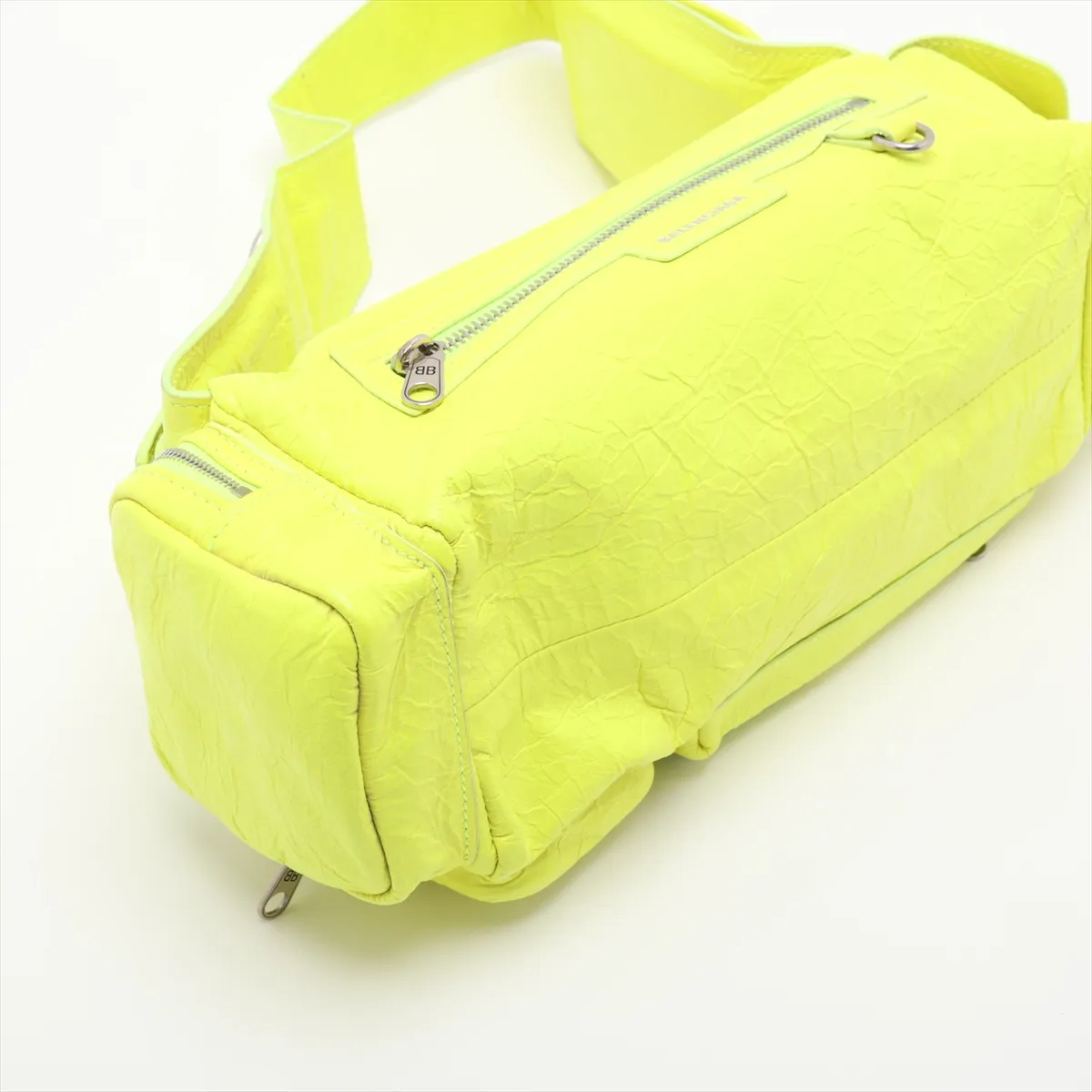 Superbusy Leather Shoulder Bag, Yellow, 762516 — view 4