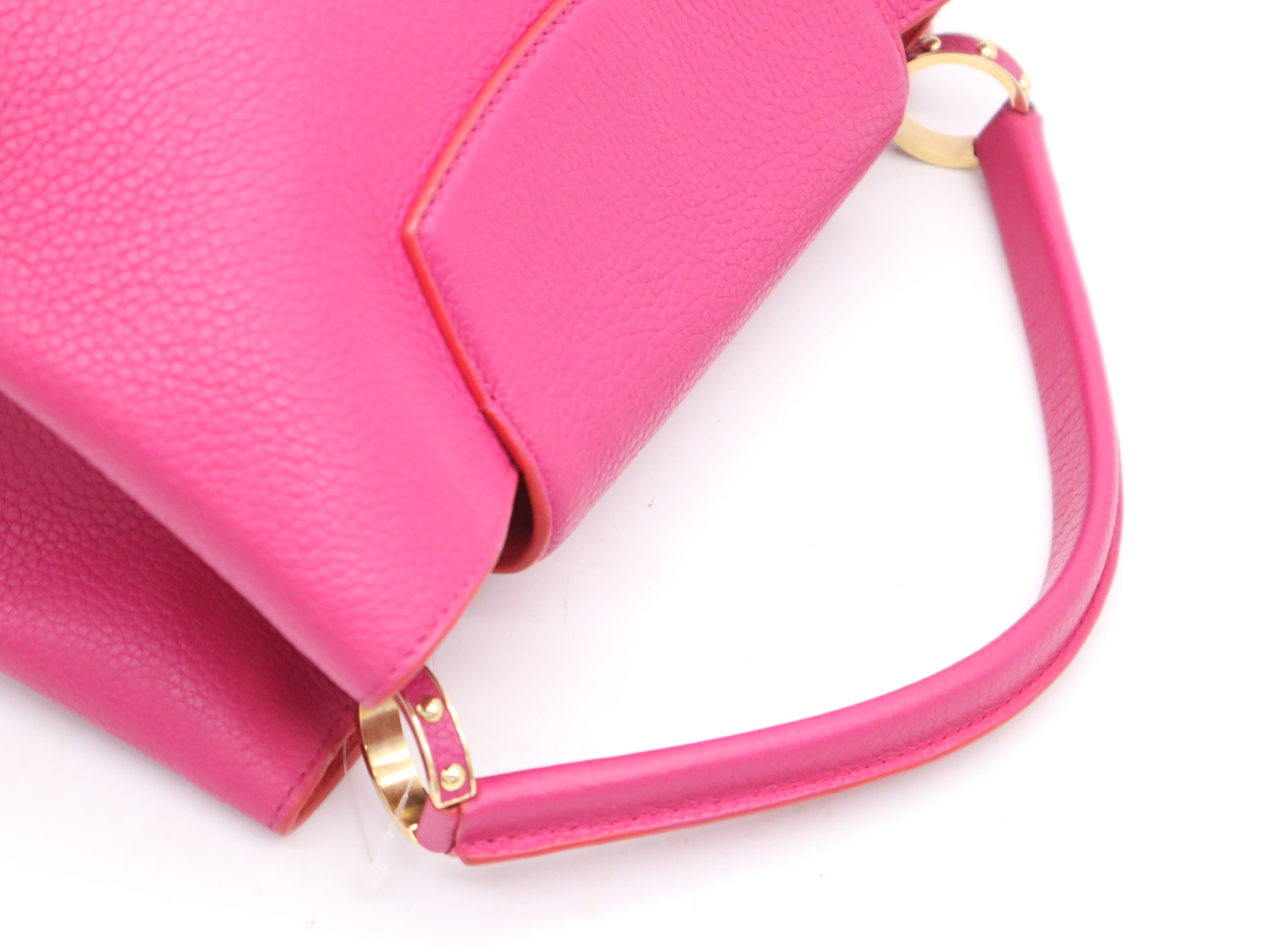 M94631 Taurillon Capucines MM Fuchsia Pink Handbag — view 6