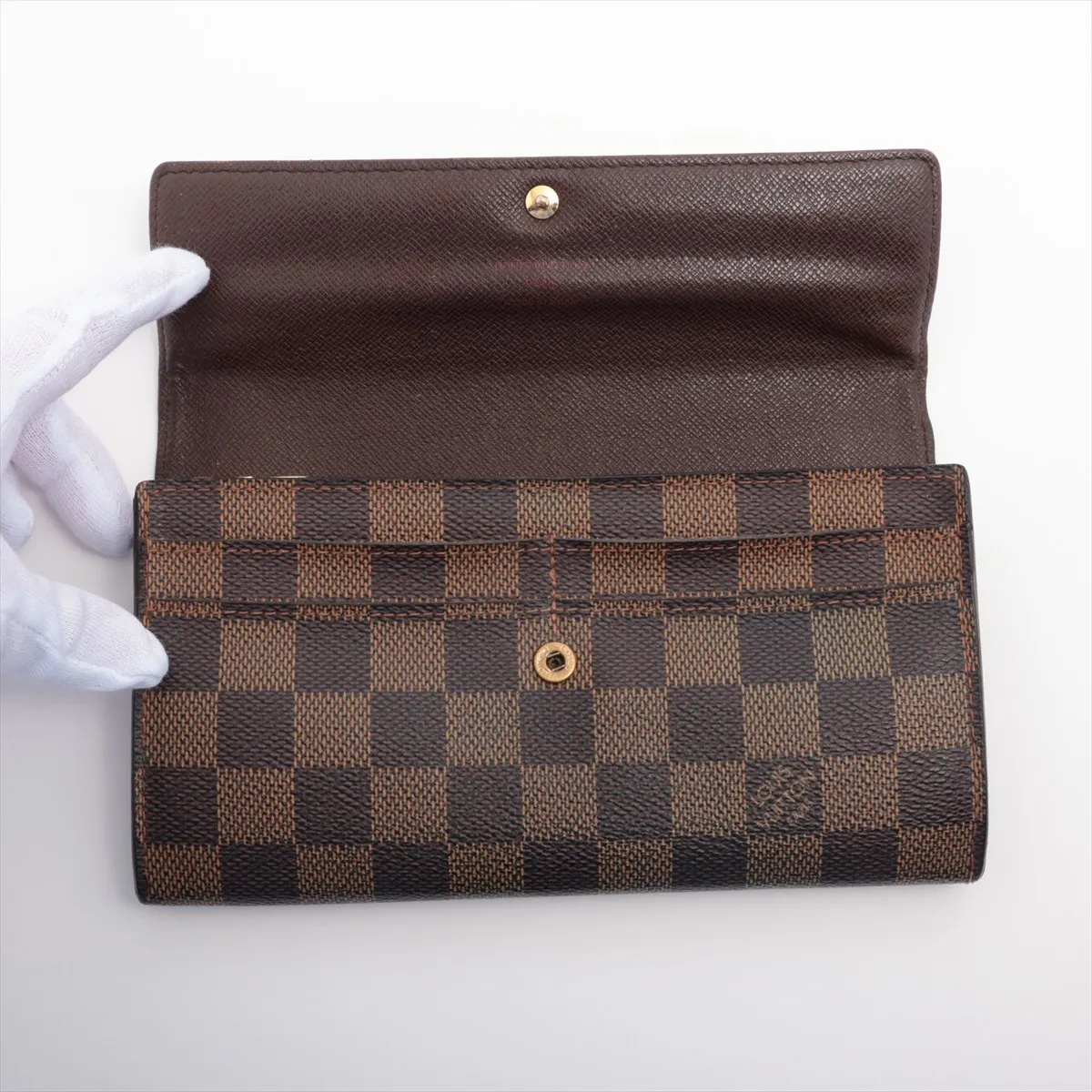 Damier Portefeuille Sara N61734 CA0096 Brown Long Wallet — view 3
