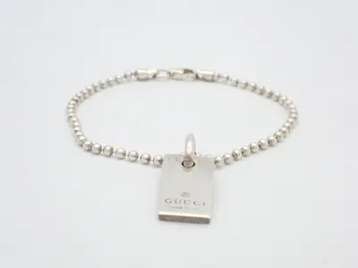 Ball chain, 925 sterling silver, 7.7g, plate bracelet, chain approximately 17cm.