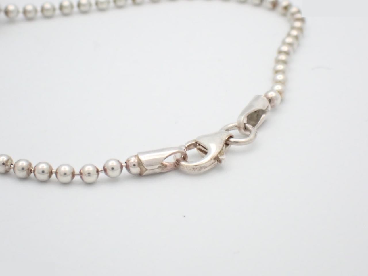 Ball chain, 925 sterling silver, 7.7g, plate bracelet, chain approximately 17cm. — view 3