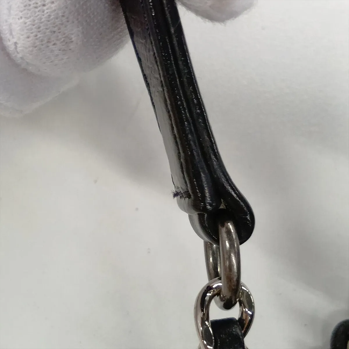 Gabrielle de Chanel Vintage Calfskin Chain Shoulder Bag, Blue x Black, Gold x Silver Hardware, 24870521, Serial Number 24 — view 14