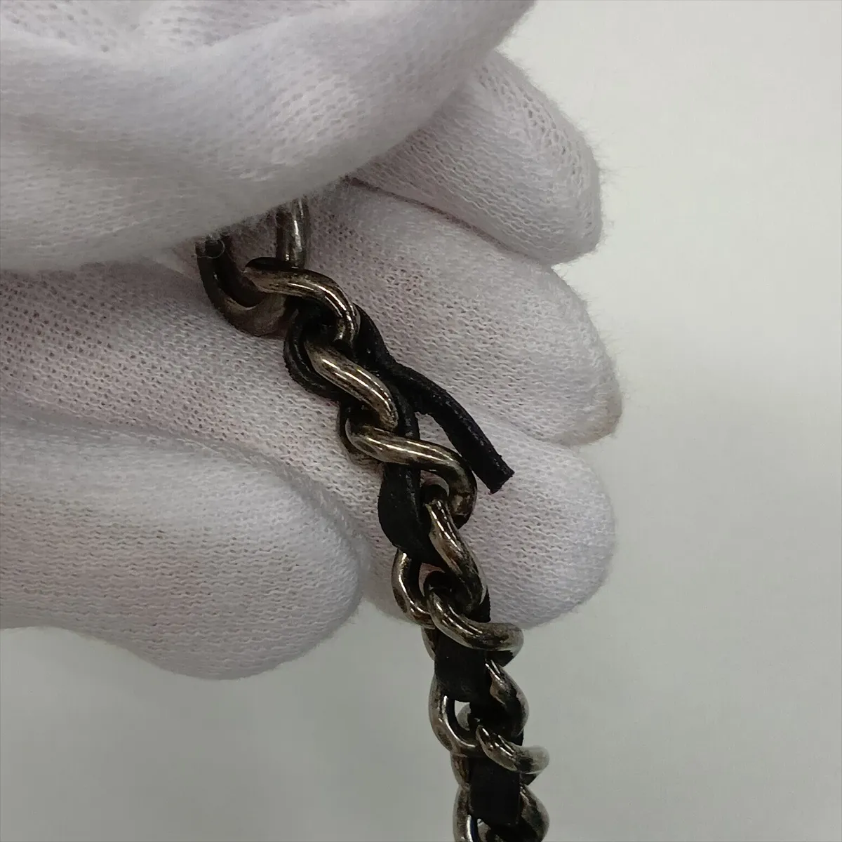 Gabrielle de Chanel Vintage Calfskin Chain Shoulder Bag, Blue x Black, Gold x Silver Hardware, 24870521, Serial Number 24 — view 15