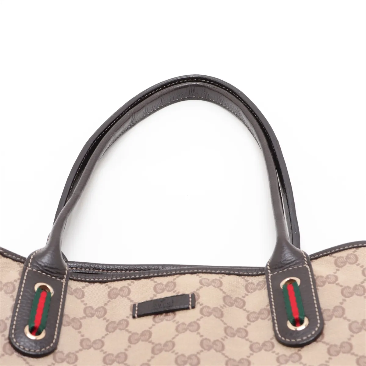 GG Crystal 293592 PVC x Leather Tote Bag, Beige x Black — view 6