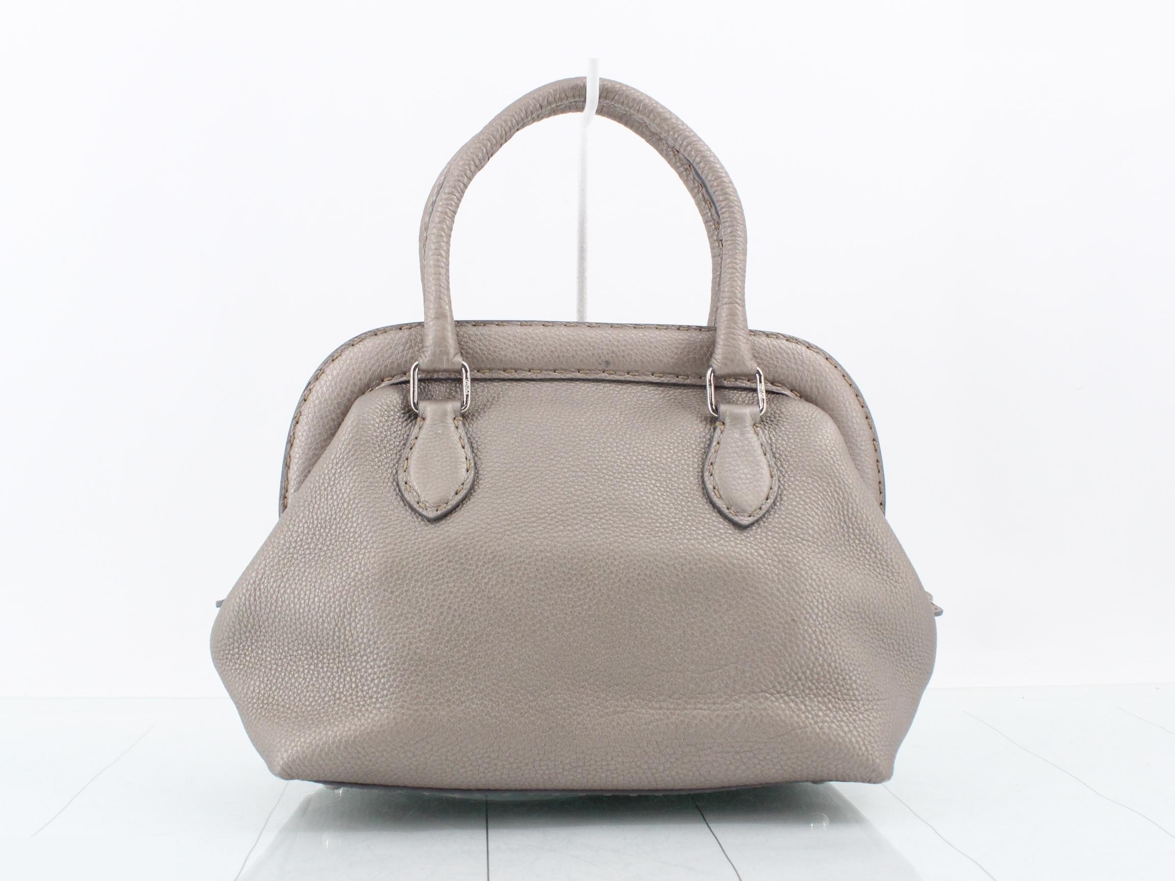 Selleria Handbag, Gray Leather — view 2