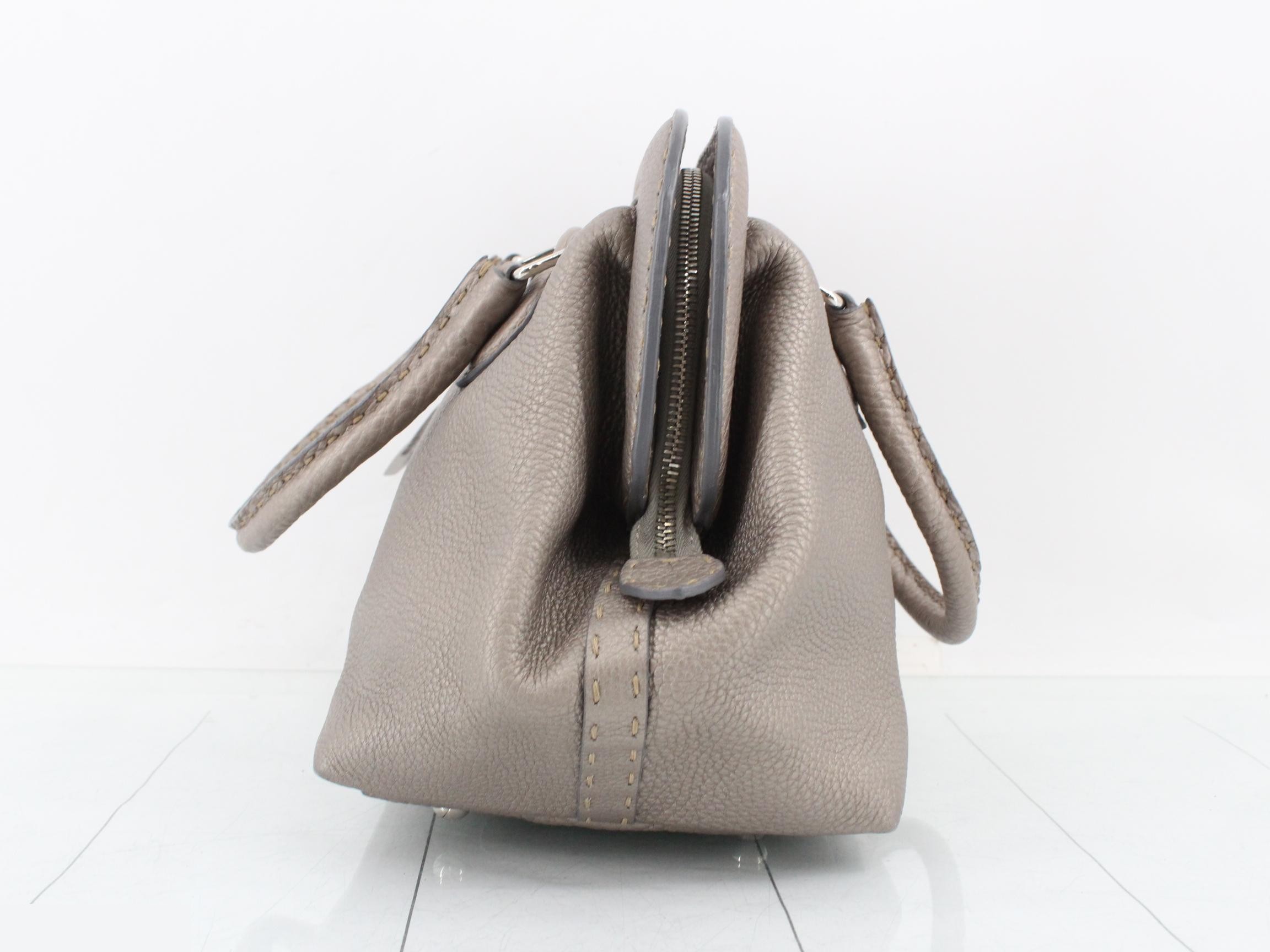 Selleria Handbag, Gray Leather — view 3