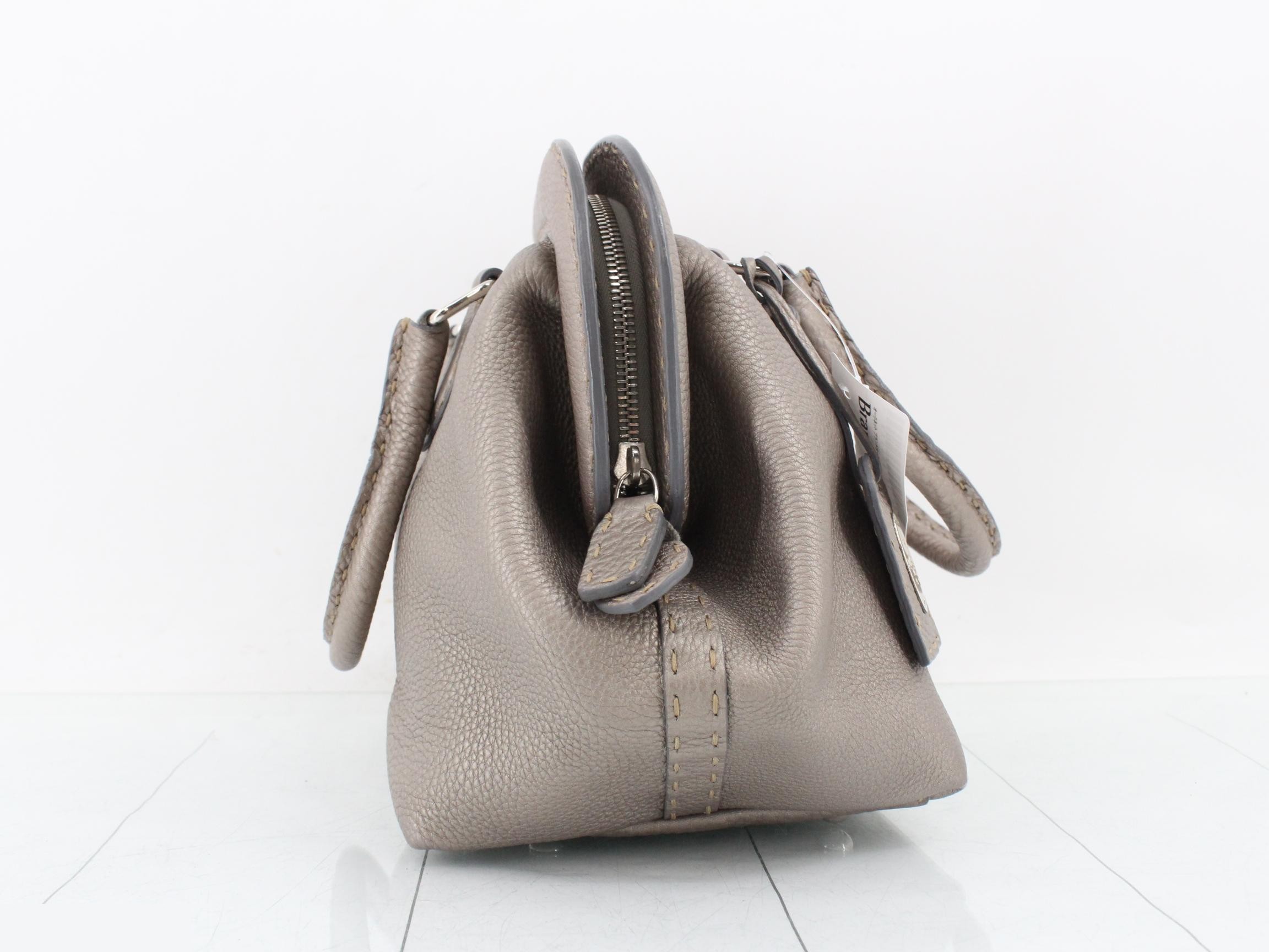 Selleria Handbag, Gray Leather — view 4