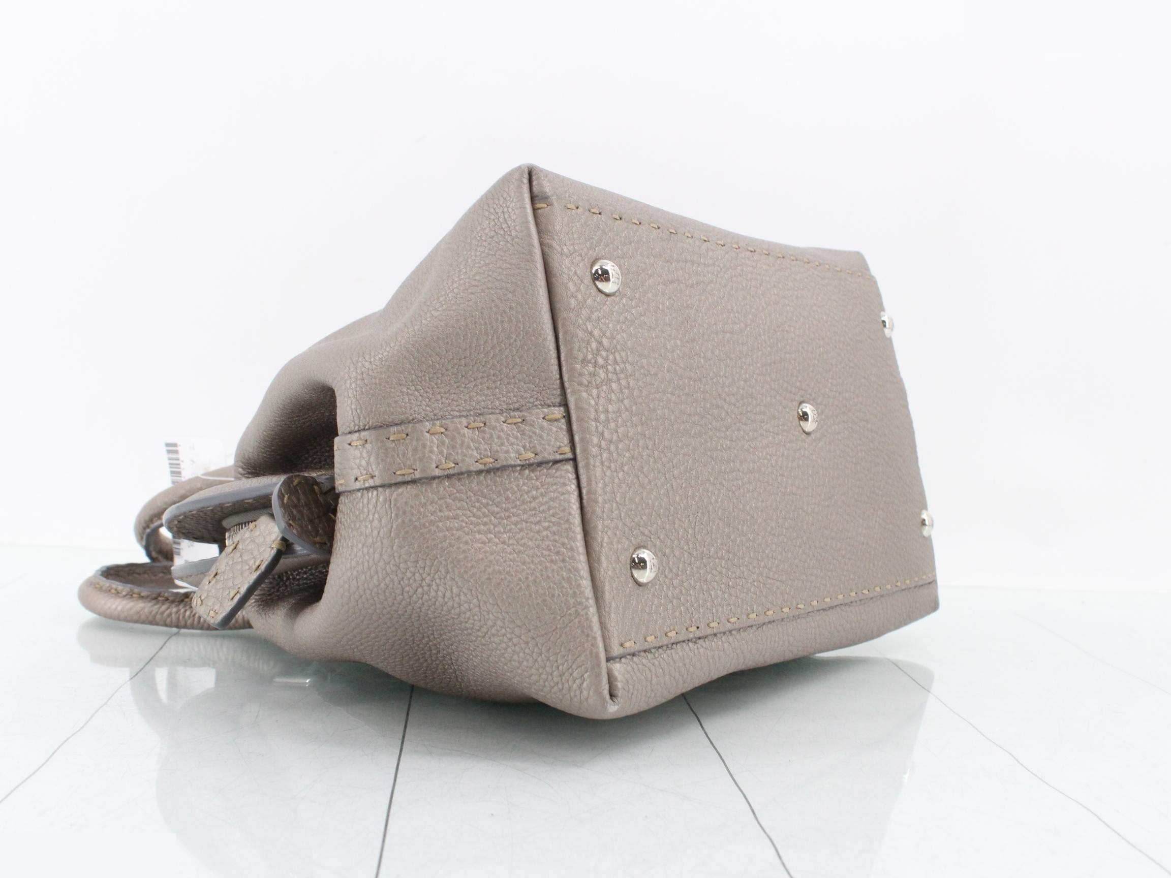 Selleria Handbag, Gray Leather — view 5