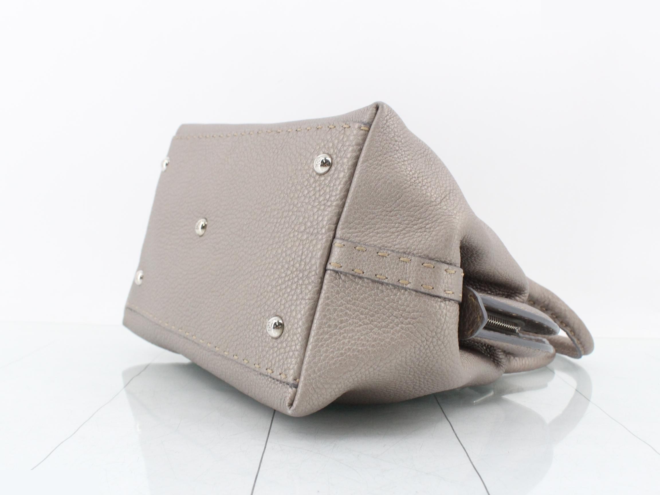 Selleria Handbag, Gray Leather — view 6