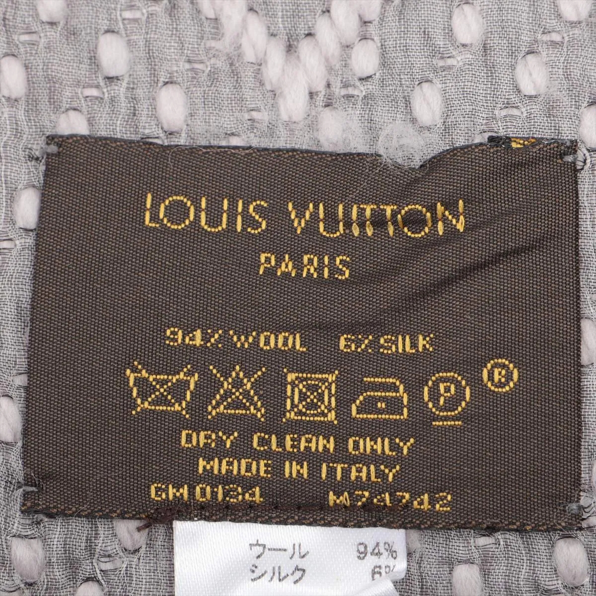 Louis Vuitton M74742 Escharpe Logomania GM0134 Muffler Wool x Silk Griperle Thread Fuzzing — view 3