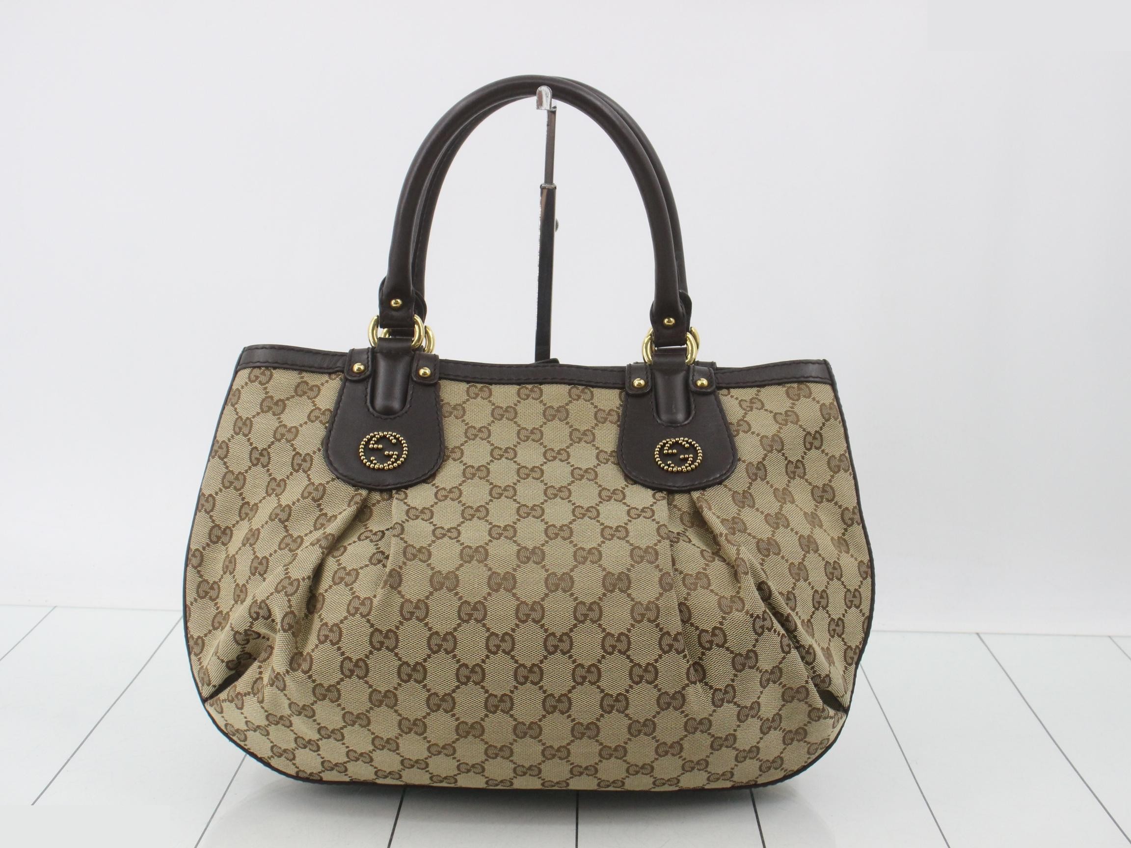 GG Canvas Studded Handbag — view 2