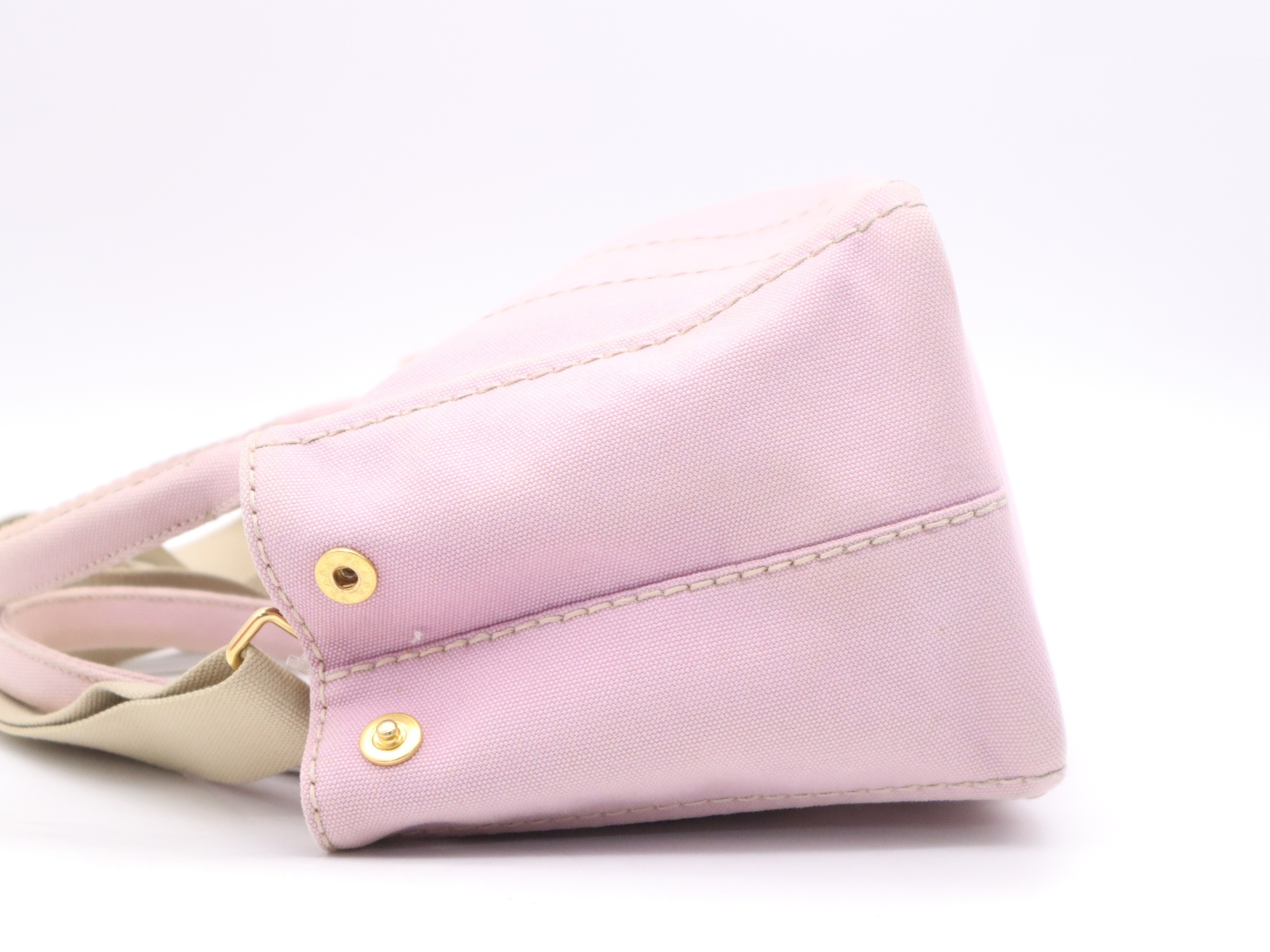 Canvas Canapa Mini Handbag with Shoulder Strap, Pink — view 3