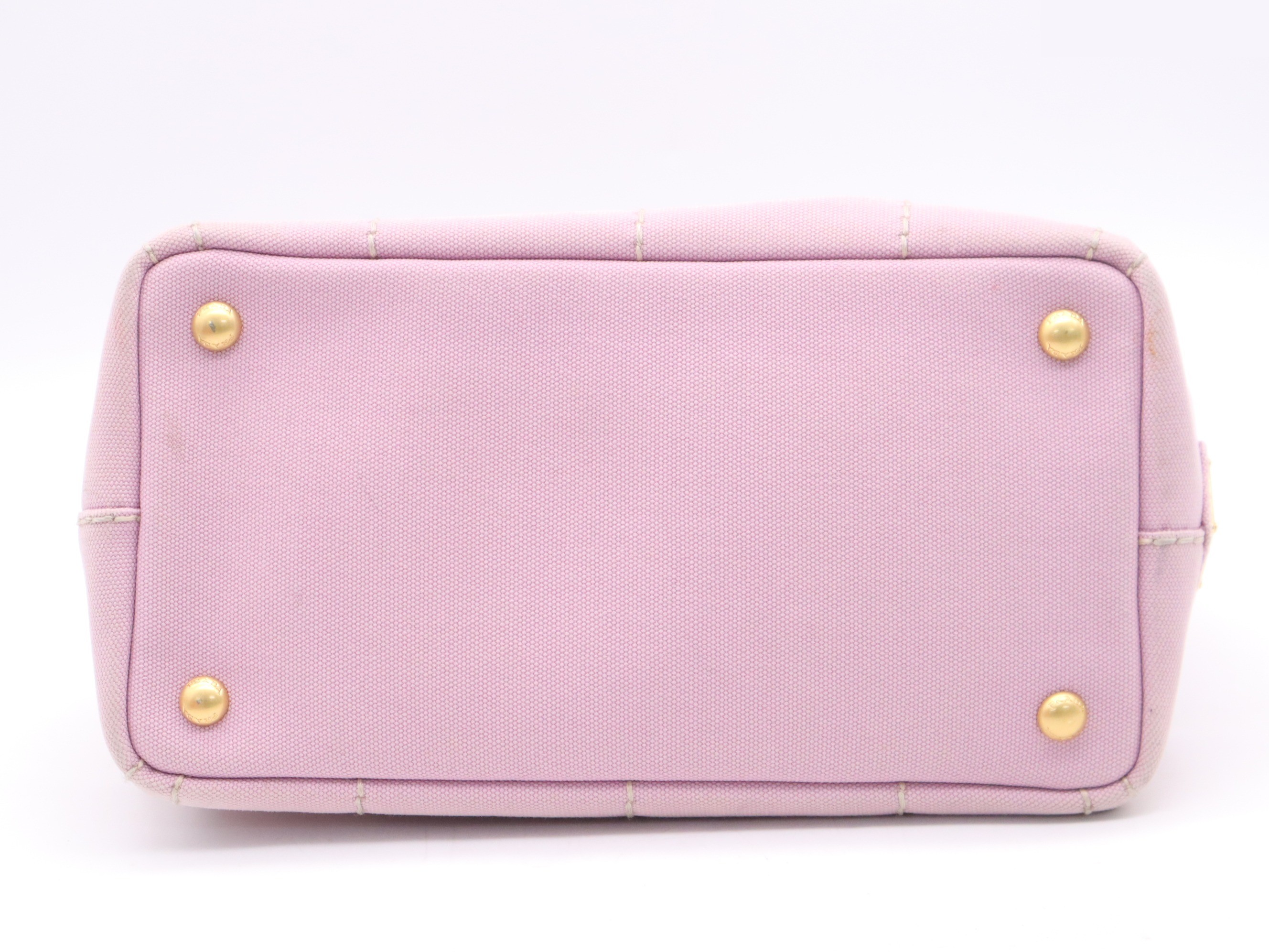 Canvas Canapa Mini Handbag with Shoulder Strap, Pink — view 4