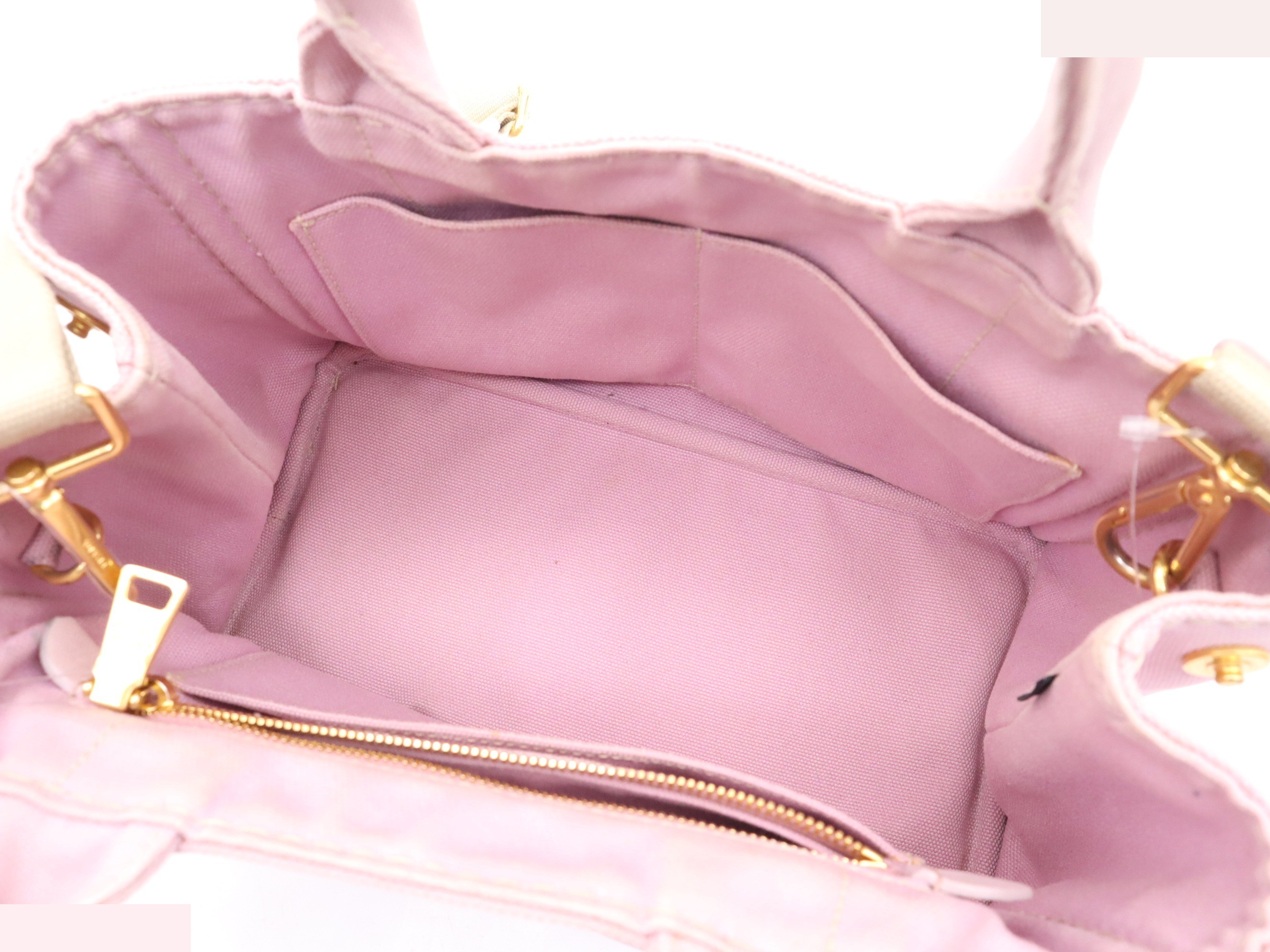 Canvas Canapa Mini Handbag with Shoulder Strap, Pink — view 7