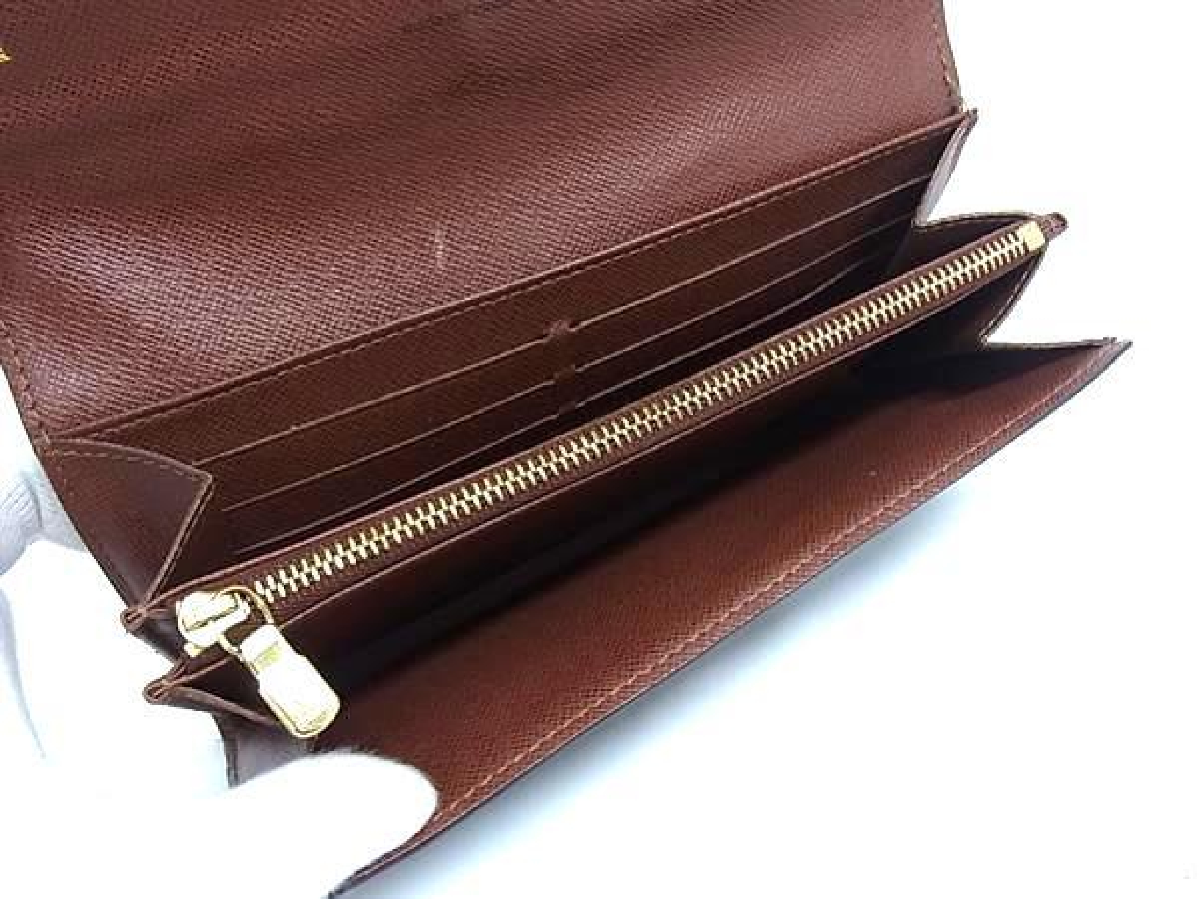 M61734 Monogram Portefeuille Sarah Bi-fold Long Wallet, Brown, EA4199 — view 4