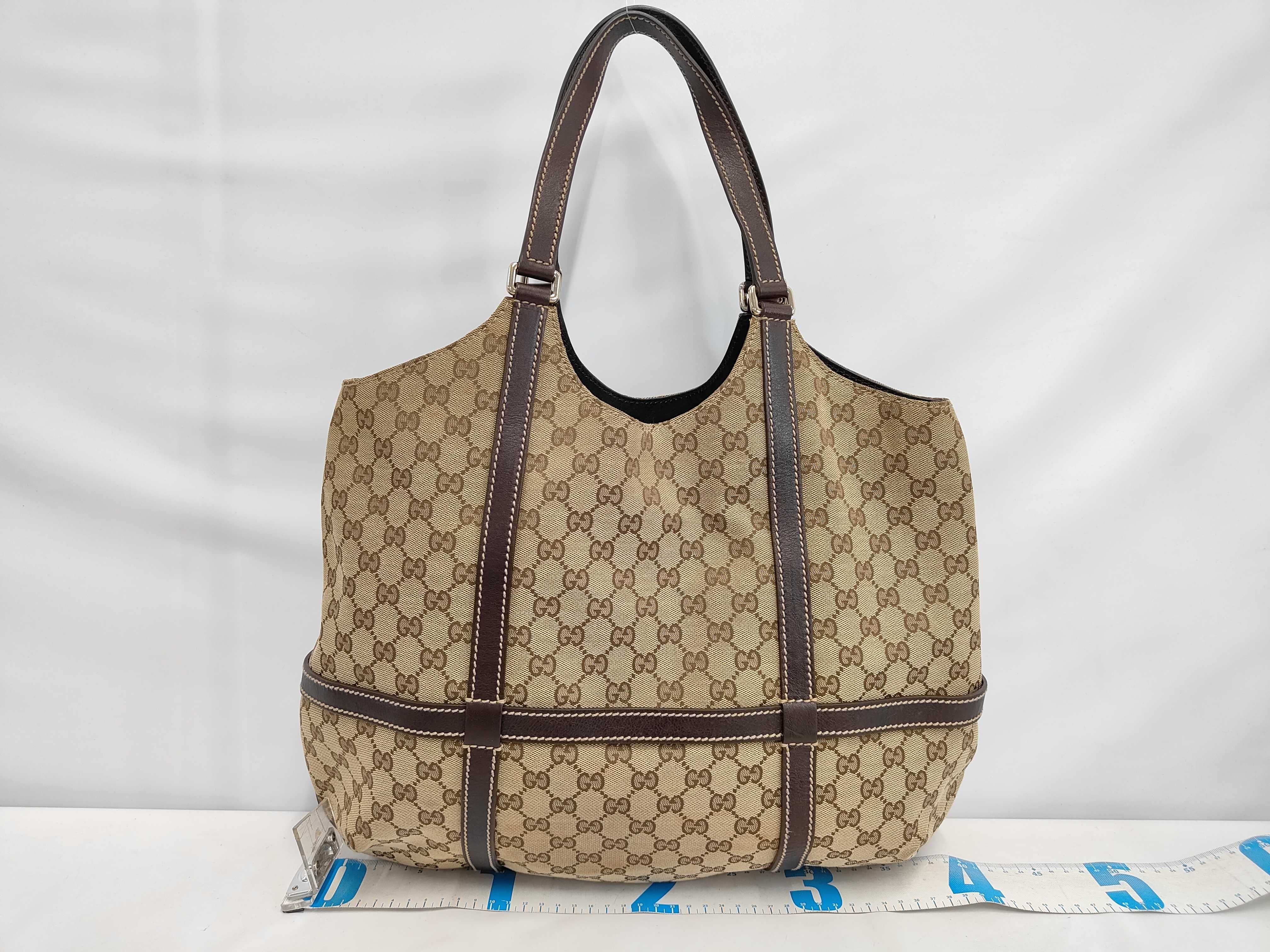 Brown Canvas GG Monogram Double G Pumpkin Tote Bag (Handbag) — view 2