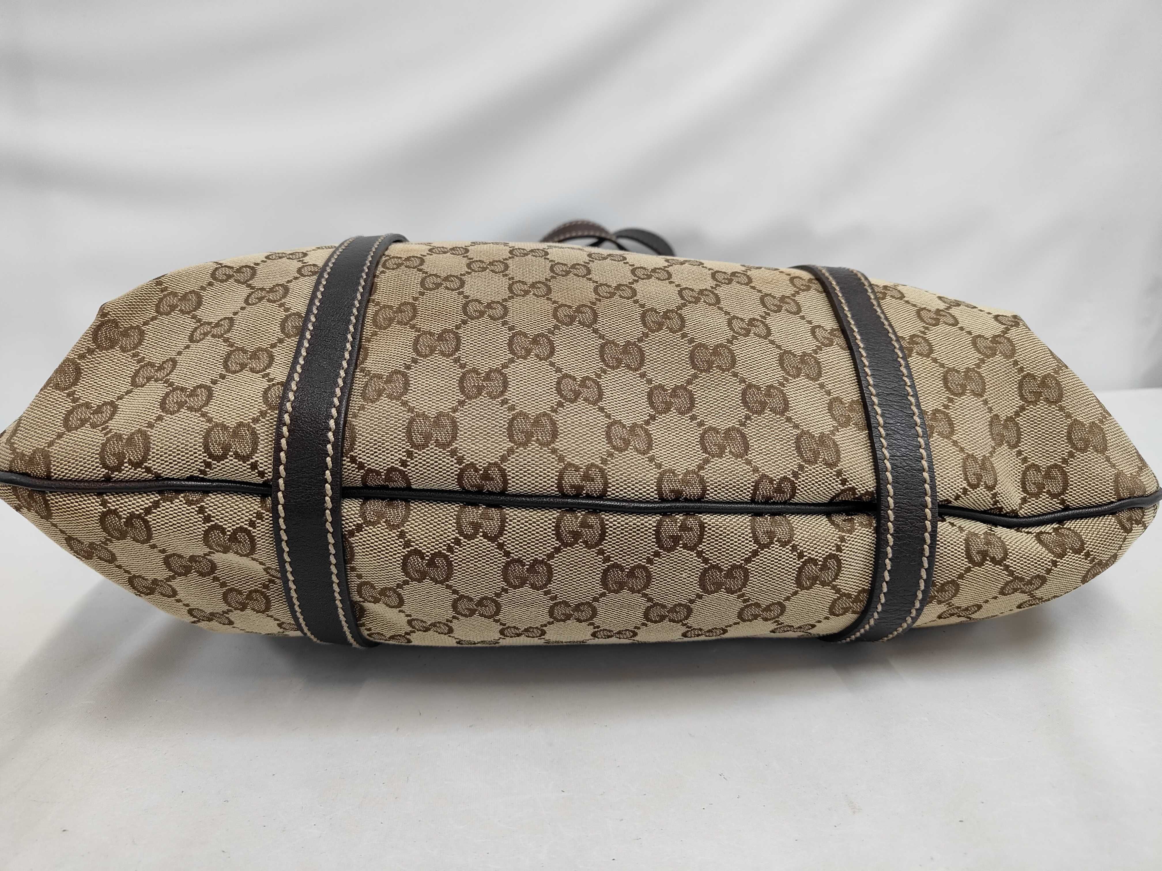 Brown Canvas GG Monogram Double G Pumpkin Tote Bag (Handbag) — view 4