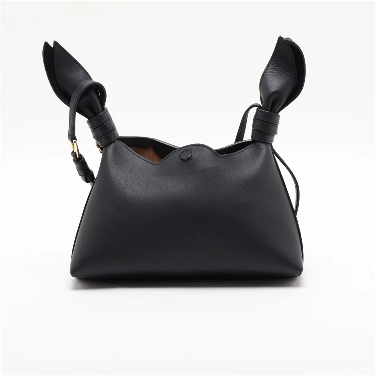 Scarf Bag Mini Leather Shoulder Bag Black — view 2