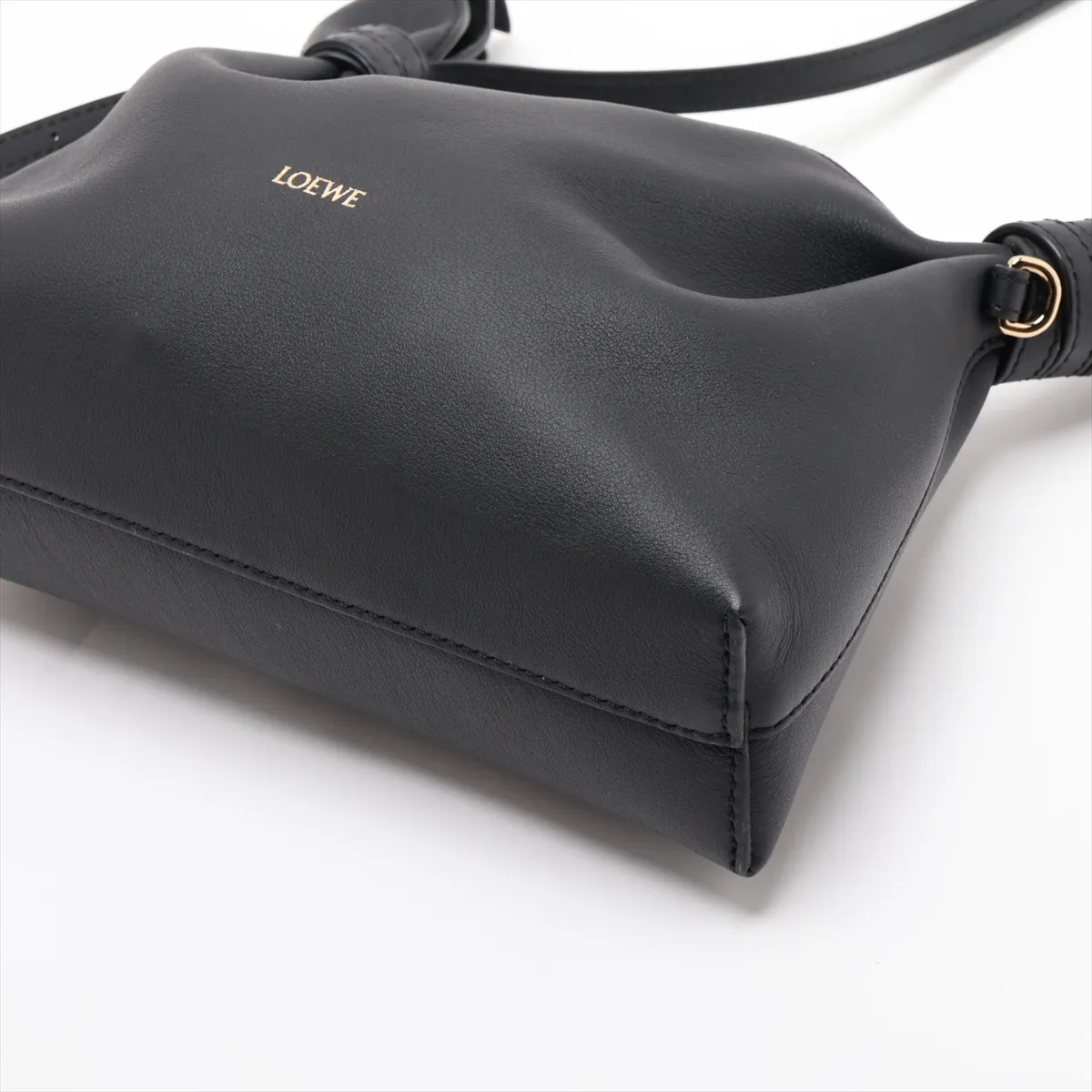 Scarf Bag Mini Leather Shoulder Bag Black — view 3