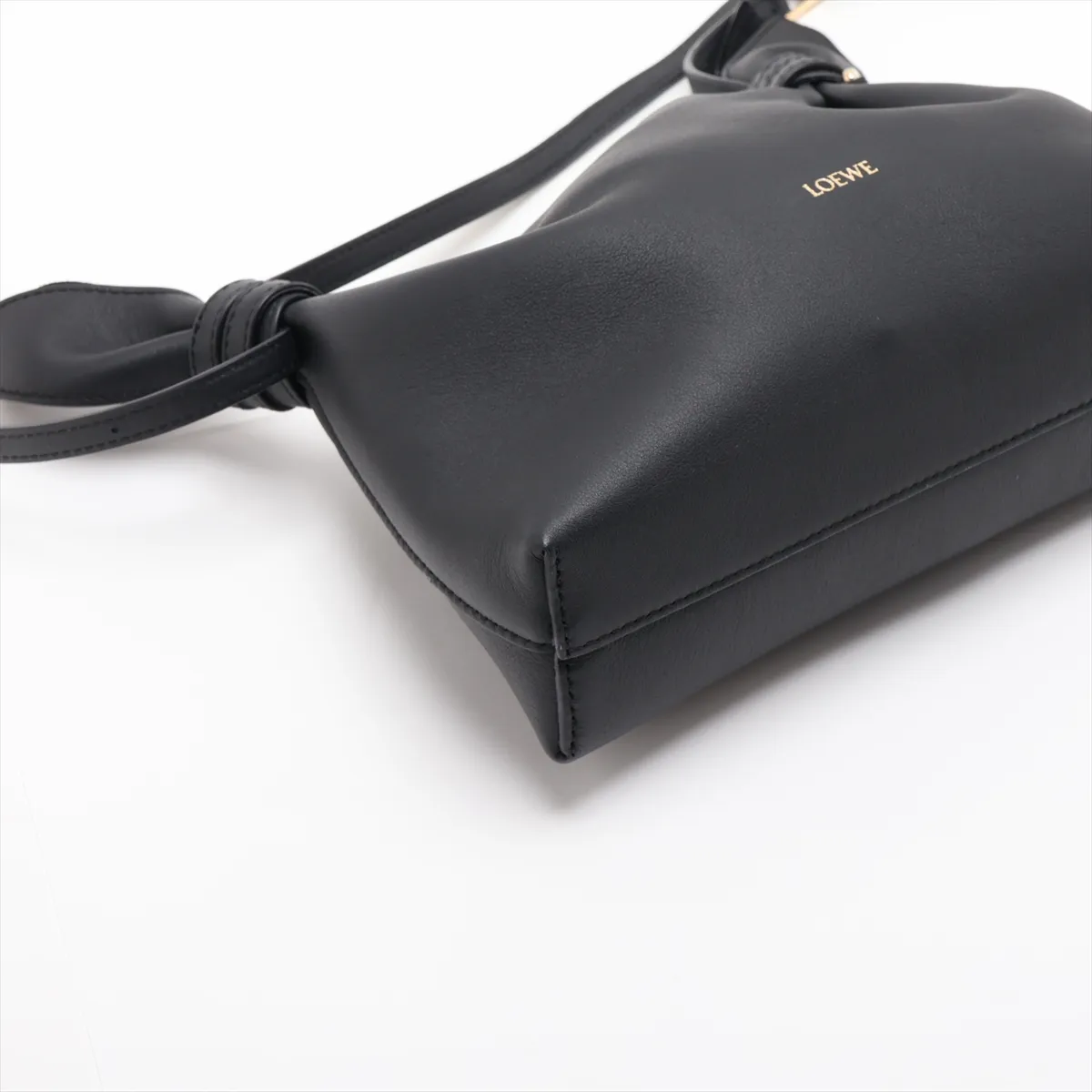 Scarf Bag Mini Leather Shoulder Bag Black — view 4
