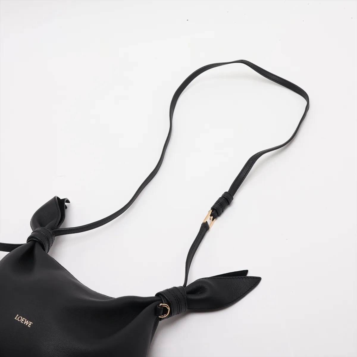 Scarf Bag Mini Leather Shoulder Bag Black — view 5
