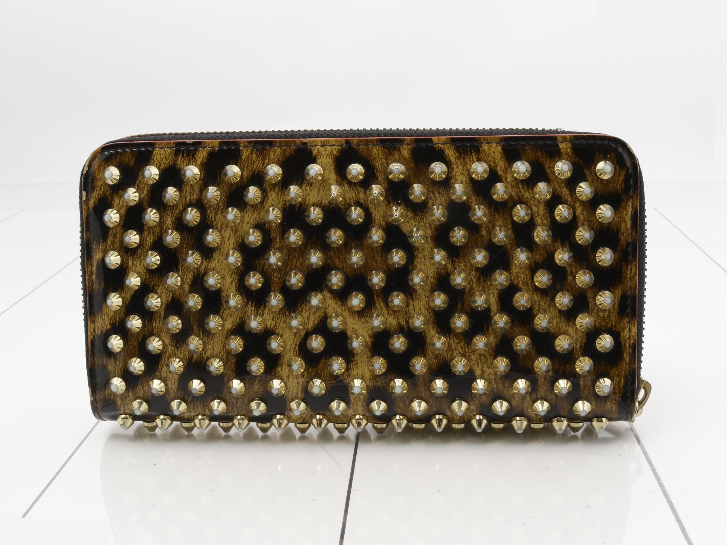 Panettone Studded Leopard Round Zip Long Wallet — view 2