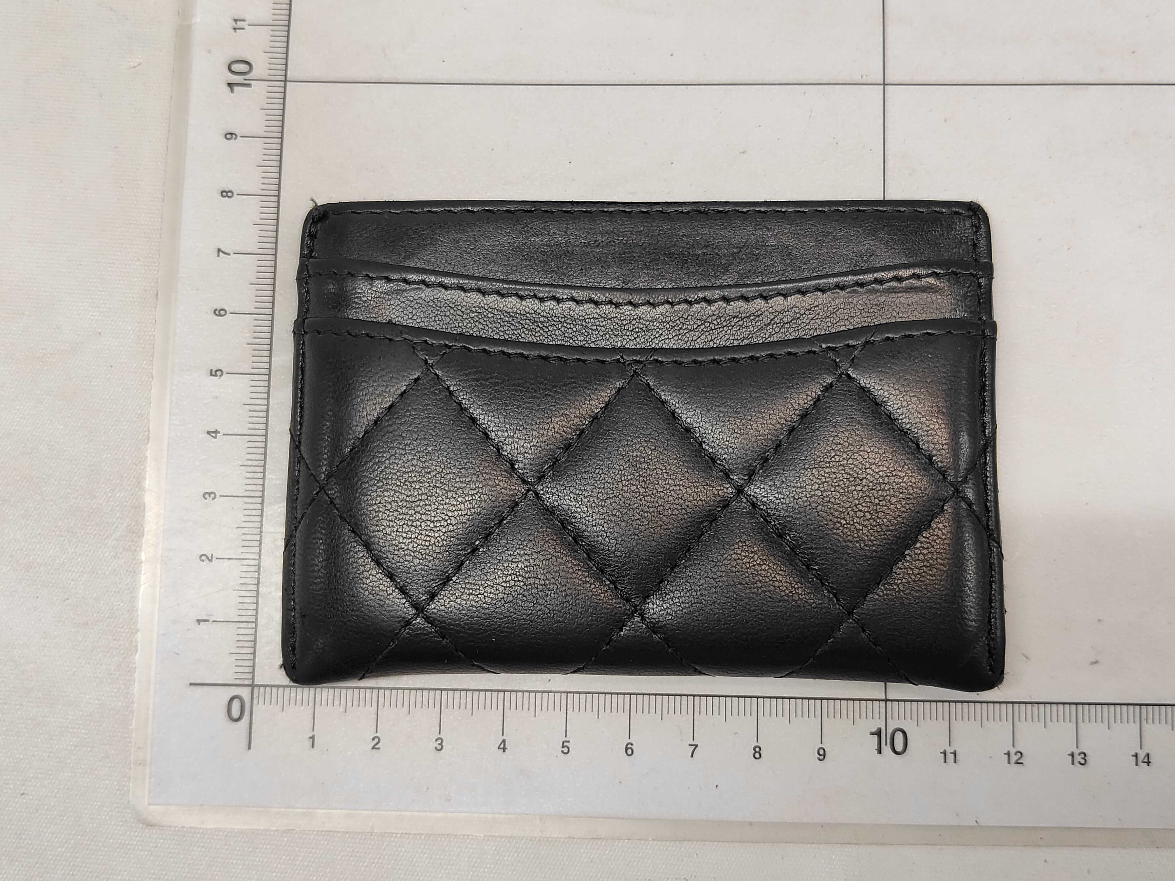 Calfskin Card Case, Matelassé Coco Leather, Silver Hardware, Card Case — view 2