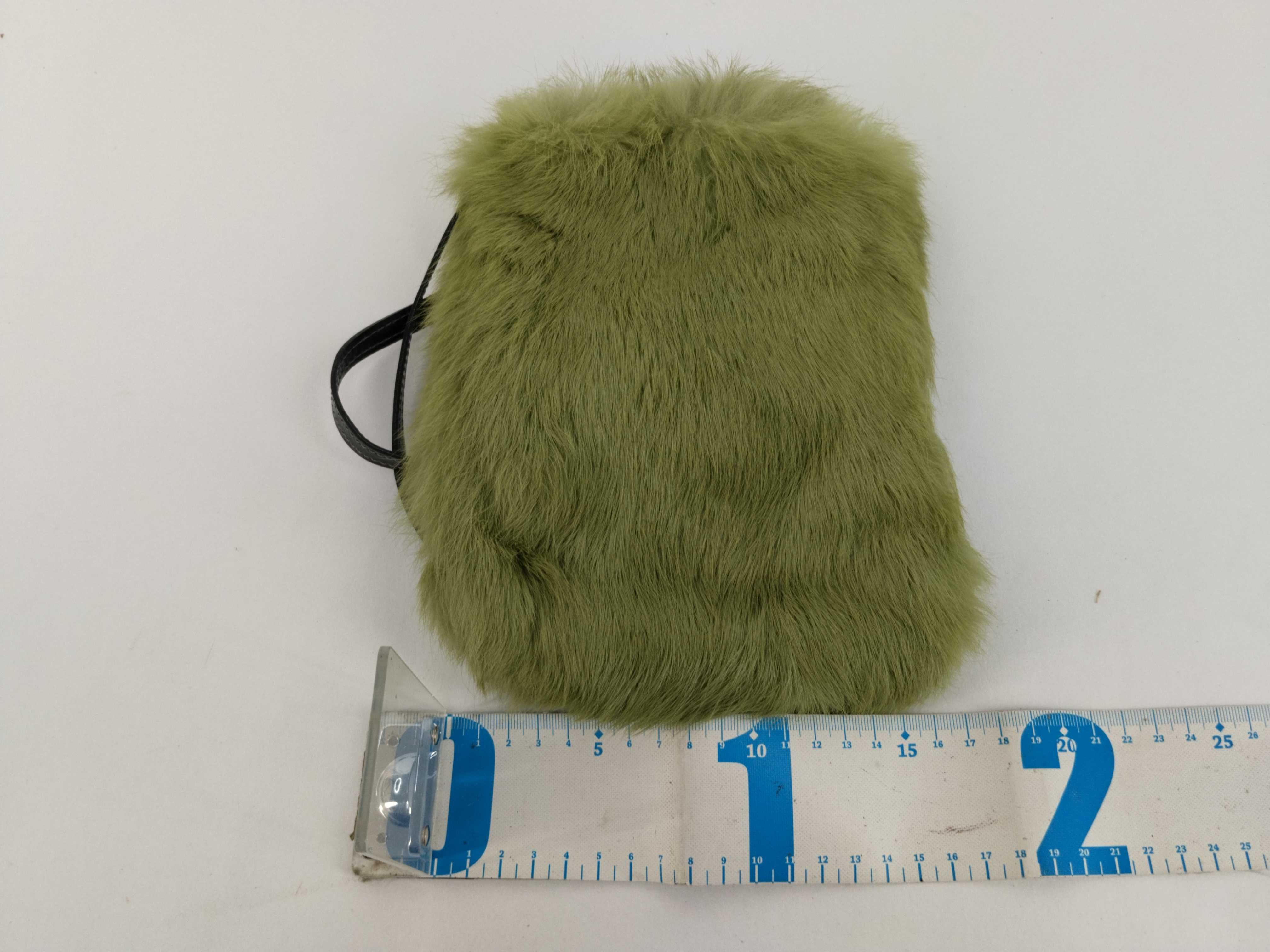 handbag, fur trim, green shoulder bag — view 2
