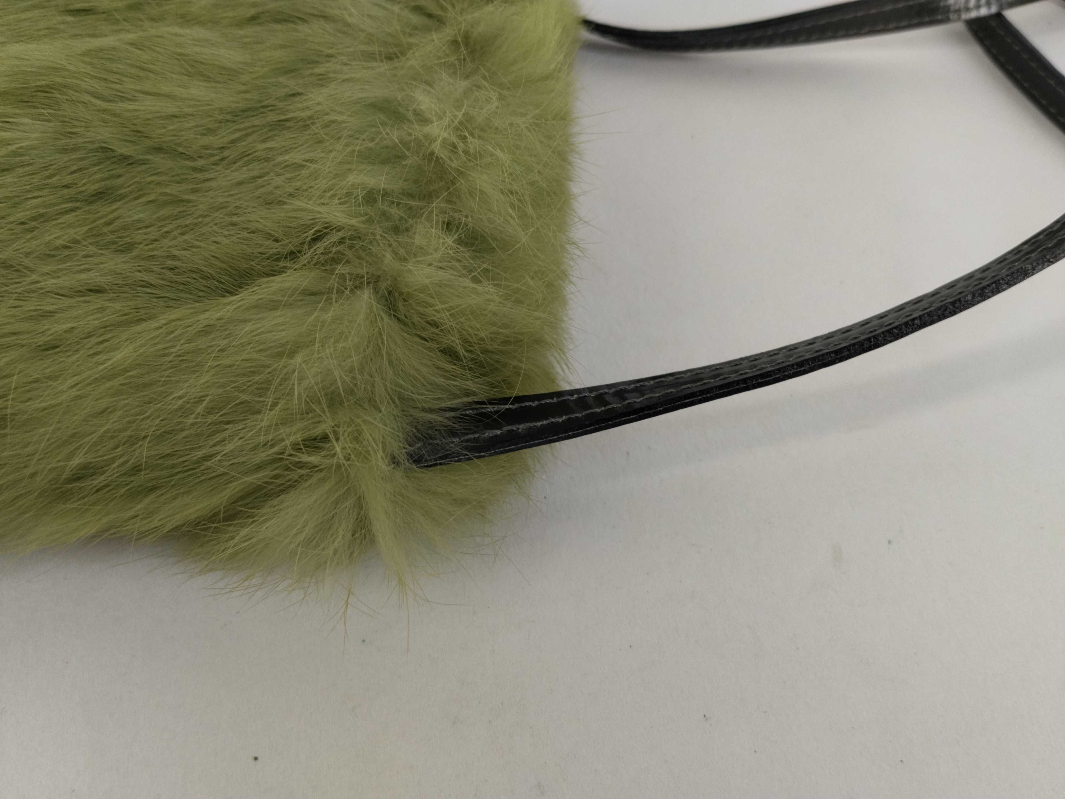 handbag, fur trim, green shoulder bag — view 5