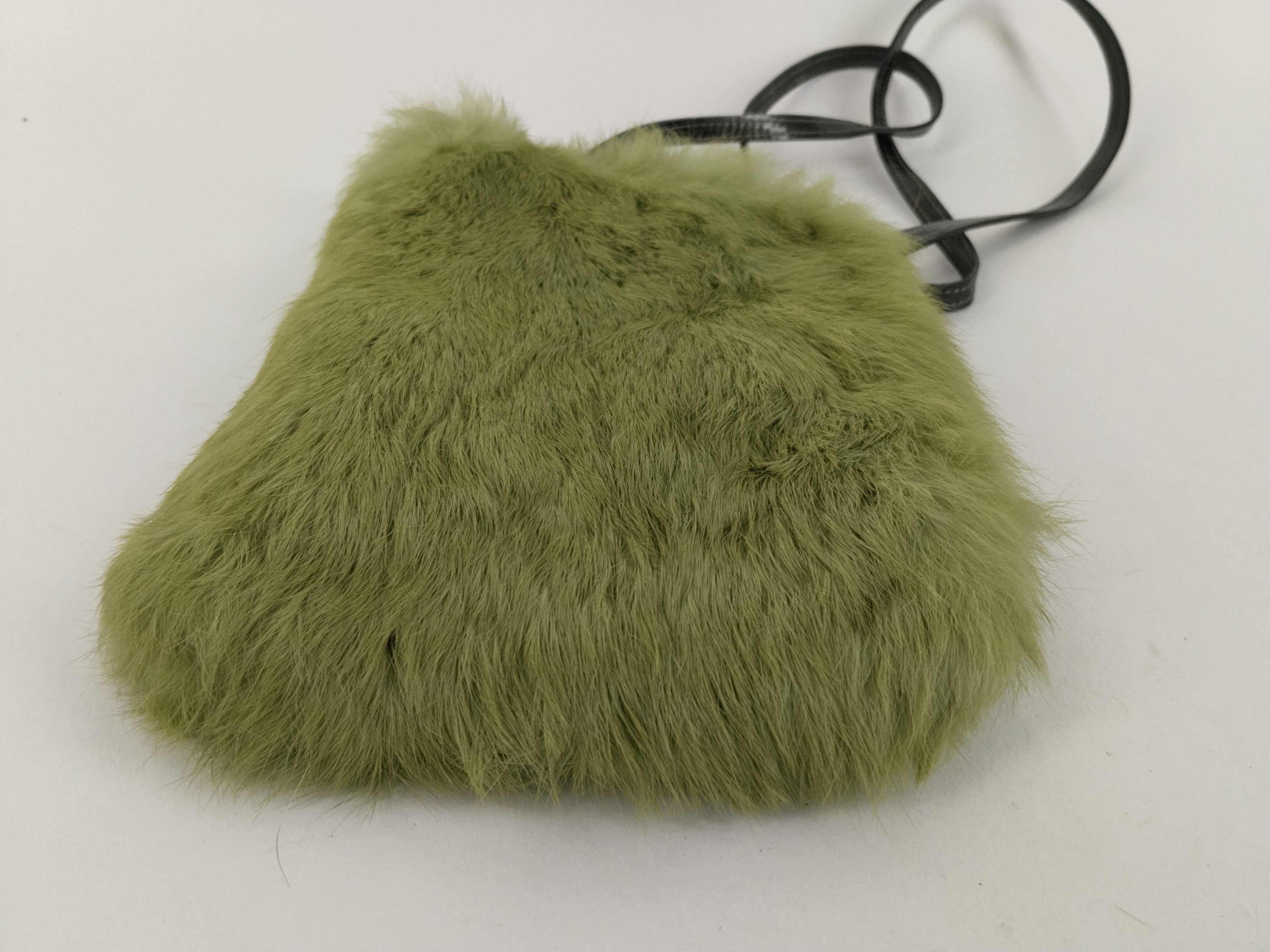 handbag, fur trim, green shoulder bag — view 7