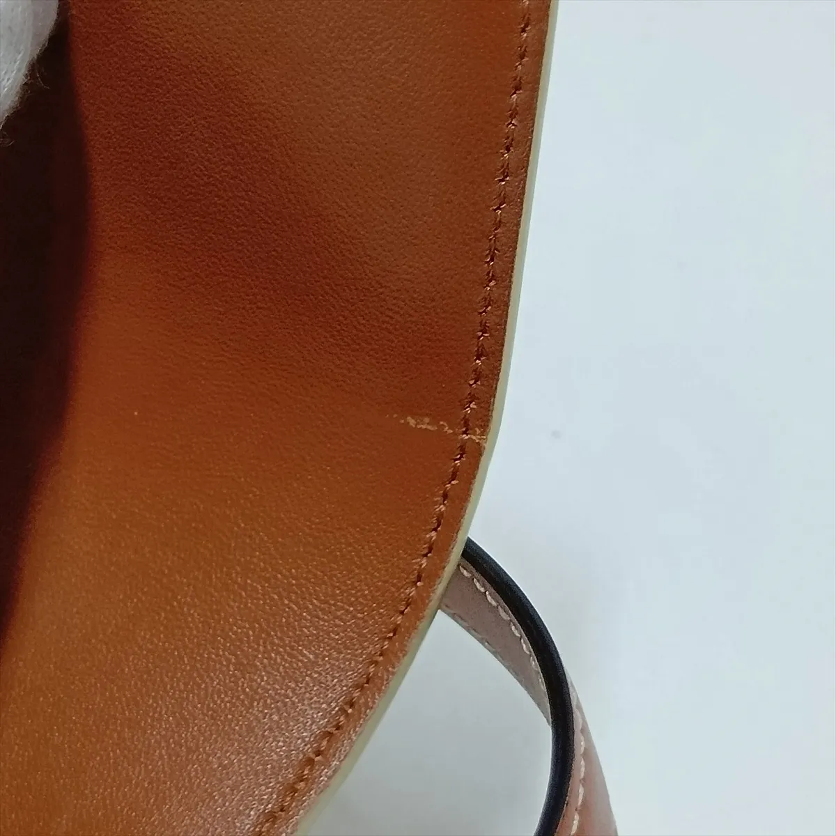 Triomphe Claude PVC x Leather Shoulder Bag, White x Brown — view 12