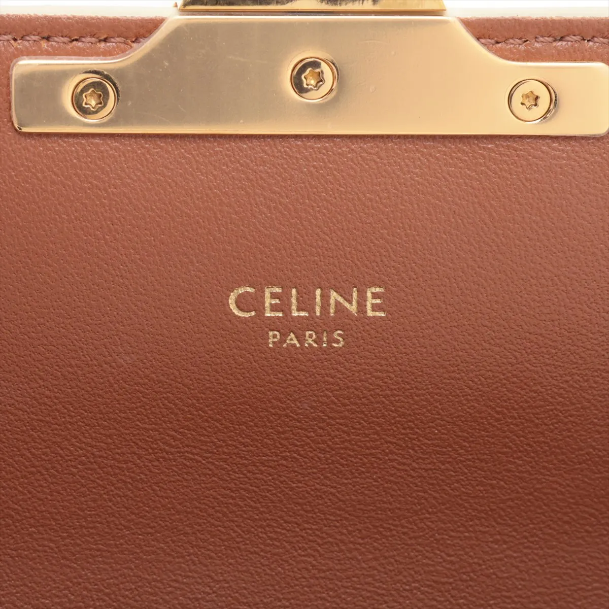 Triomphe Claude PVC x Leather Shoulder Bag, White x Brown — view 8