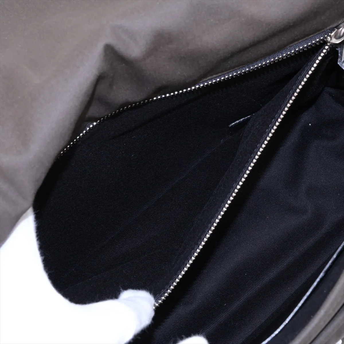 Nylon Shoulder Bag, Khaki, 757146 — view 7
