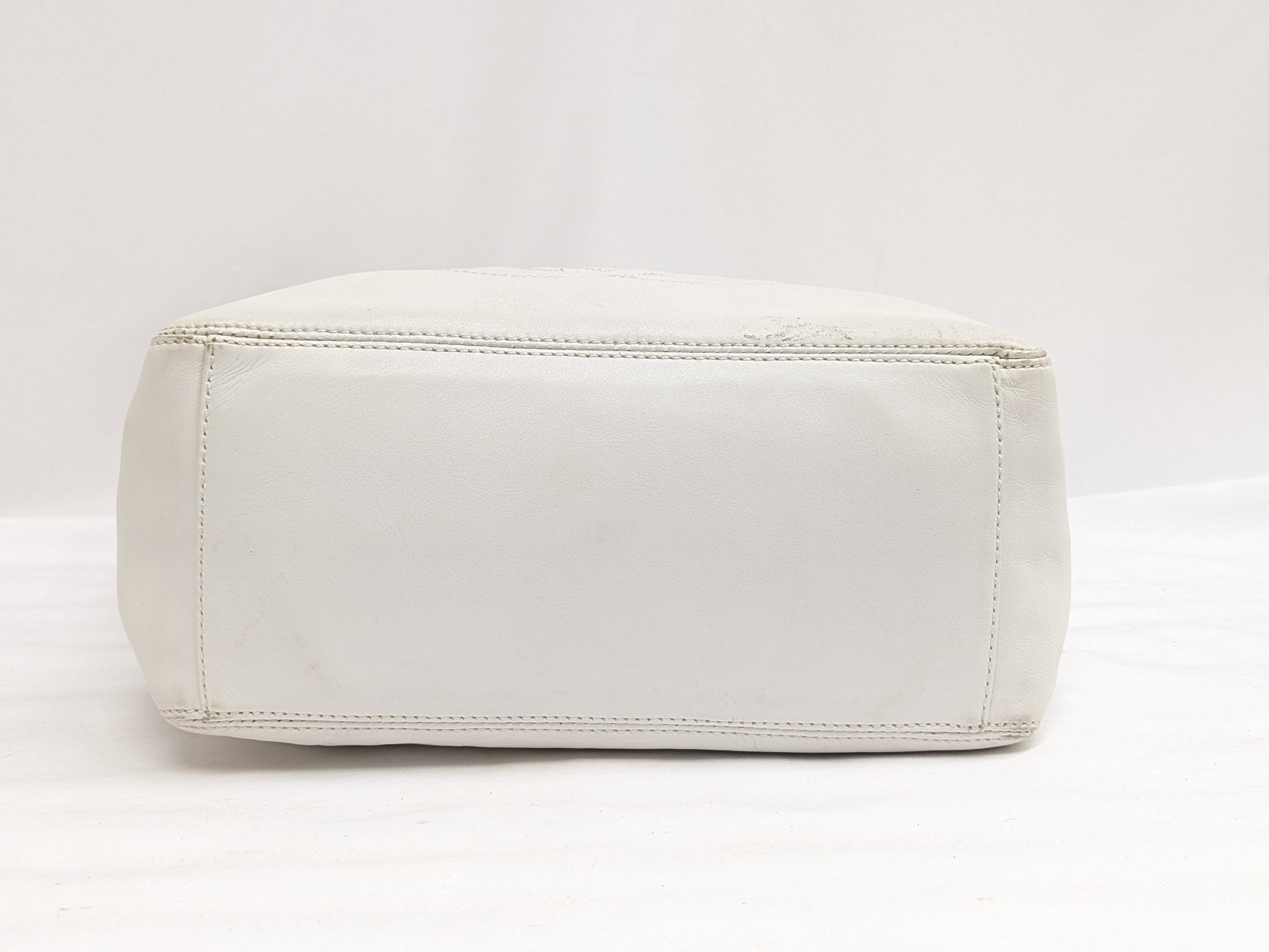 Calfskin Plastic Chain Tote Bag, White, Series 5 Tote Bag — view 5