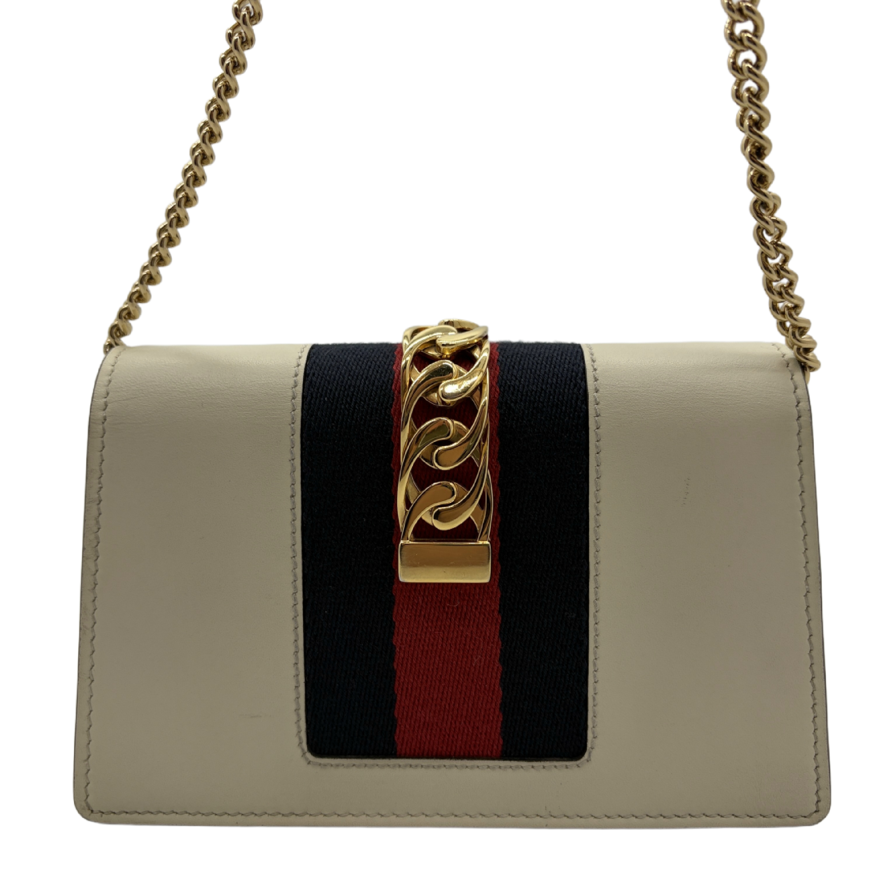 Sylvie Leather Chain Shoulder Bag — view 2