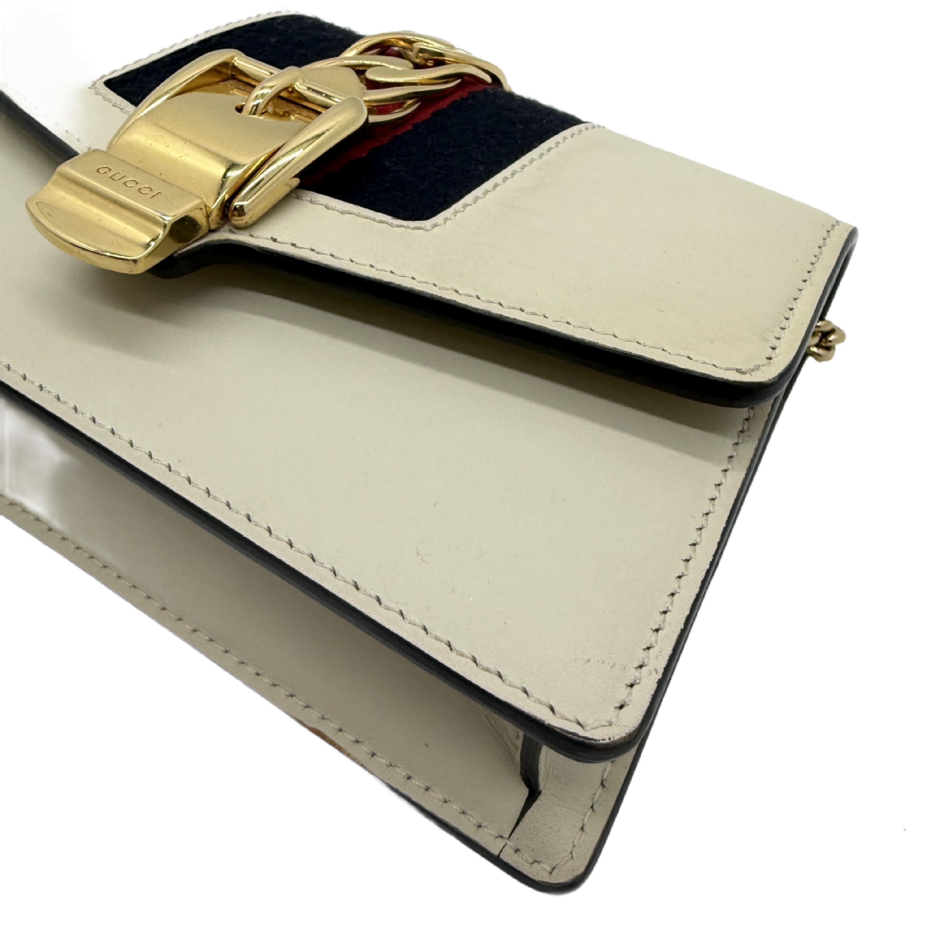 Sylvie Leather Chain Shoulder Bag — view 7