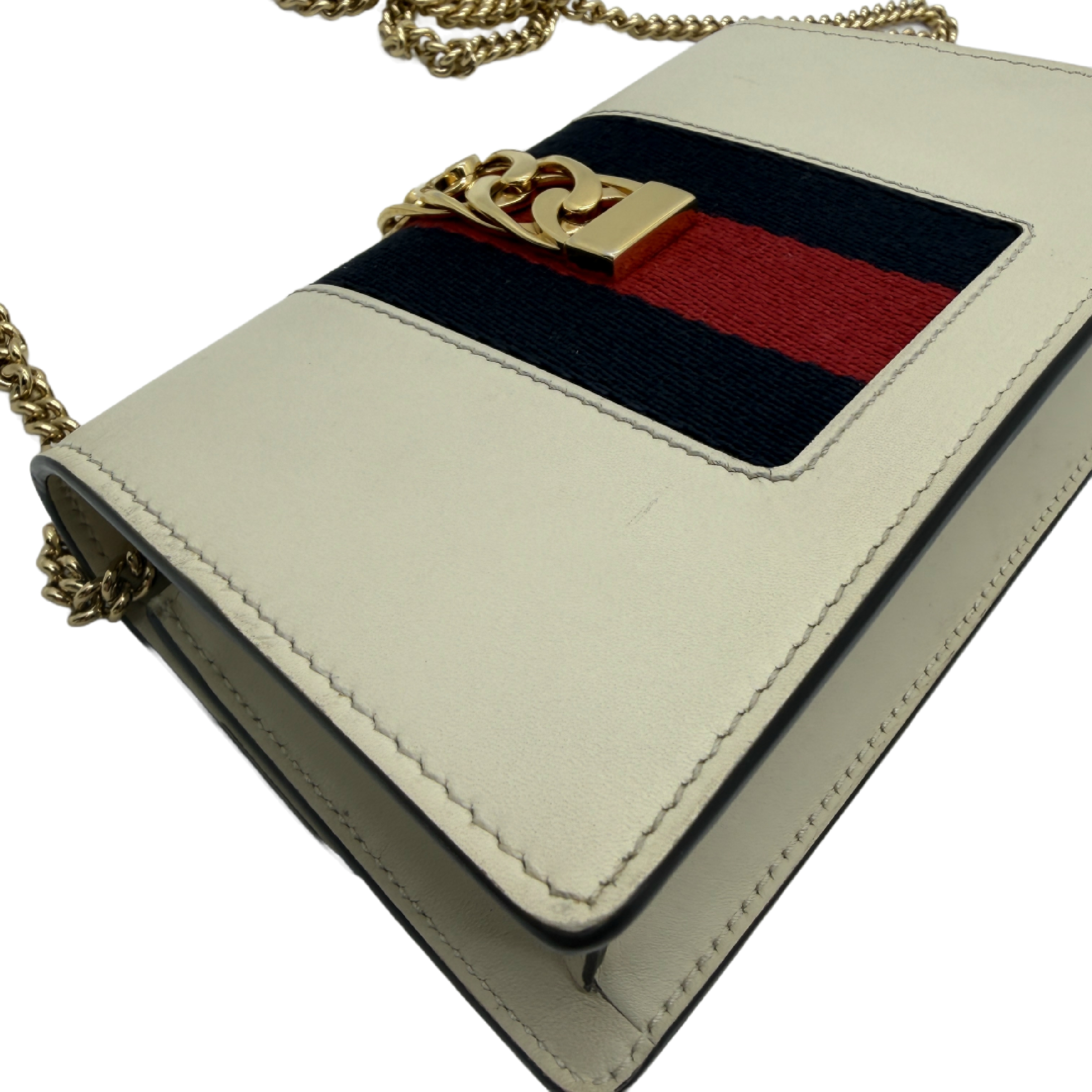Sylvie Leather Chain Shoulder Bag — view 8