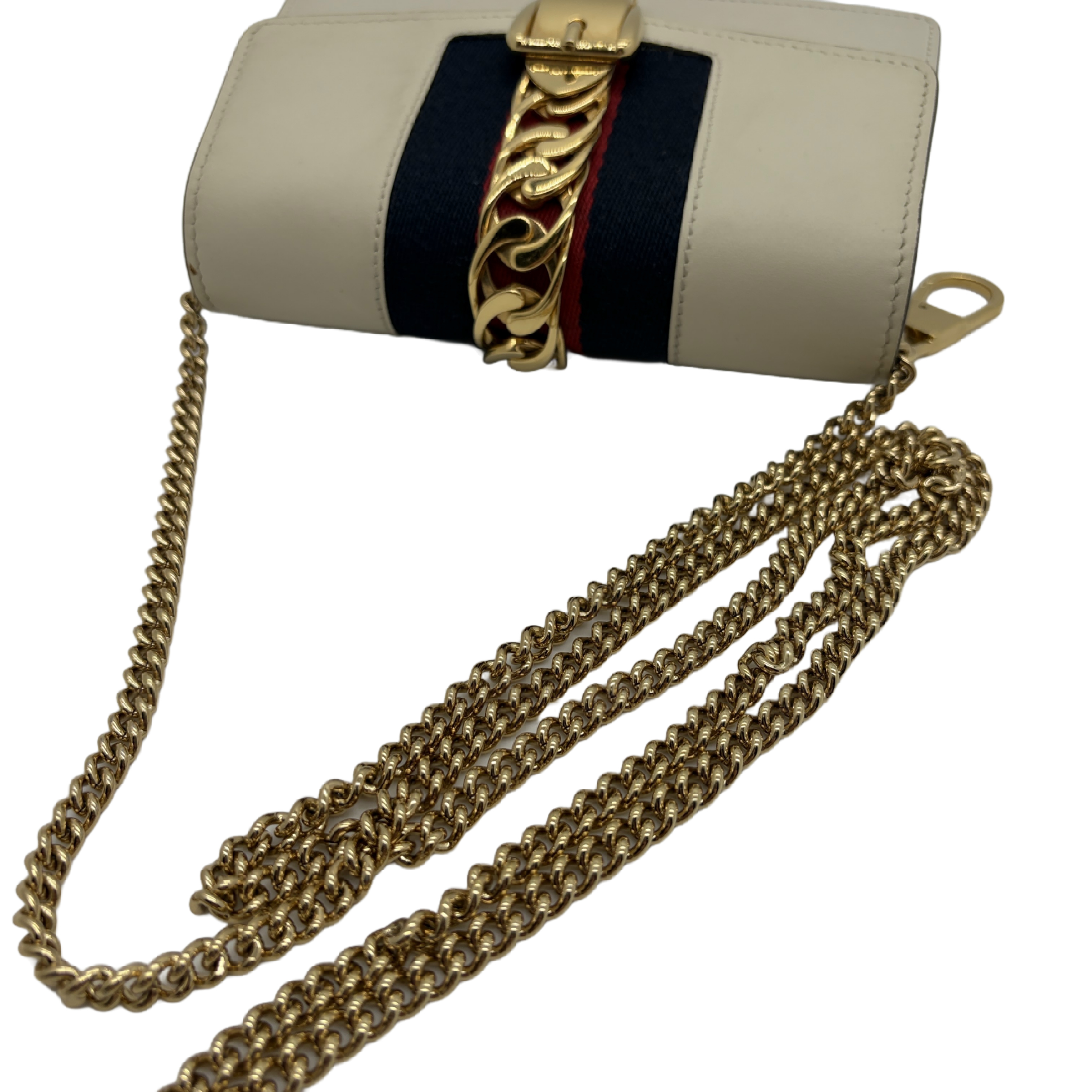 Sylvie Leather Chain Shoulder Bag — view 10