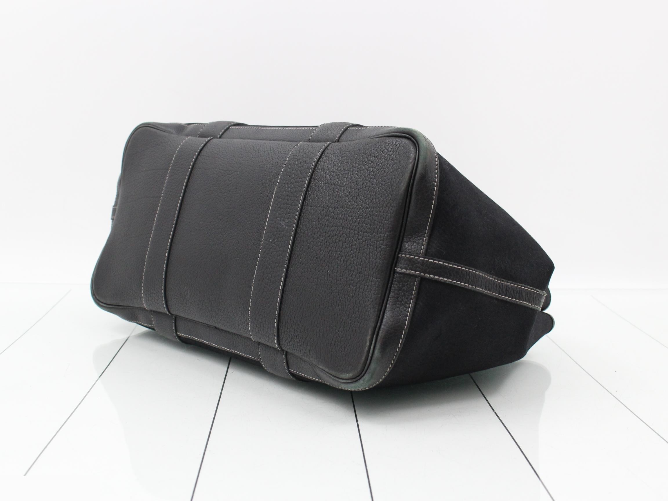 Garden Party PM Canvas/Leather Tote Bag, Black — view 6
