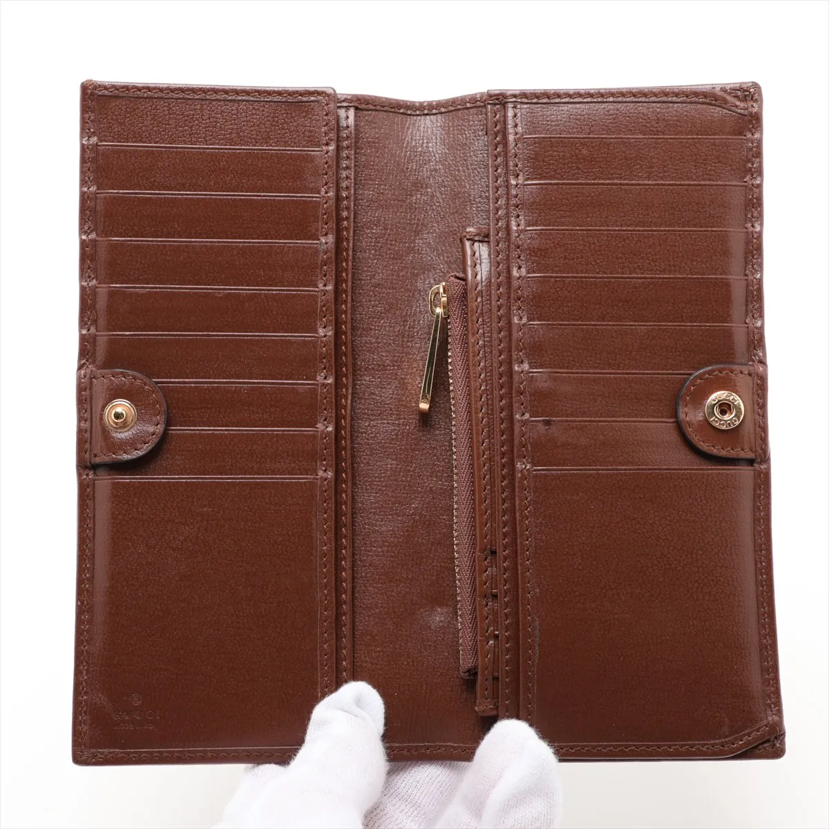 GG Supreme Leather Long Wallet, Brown, 746304 — view 3