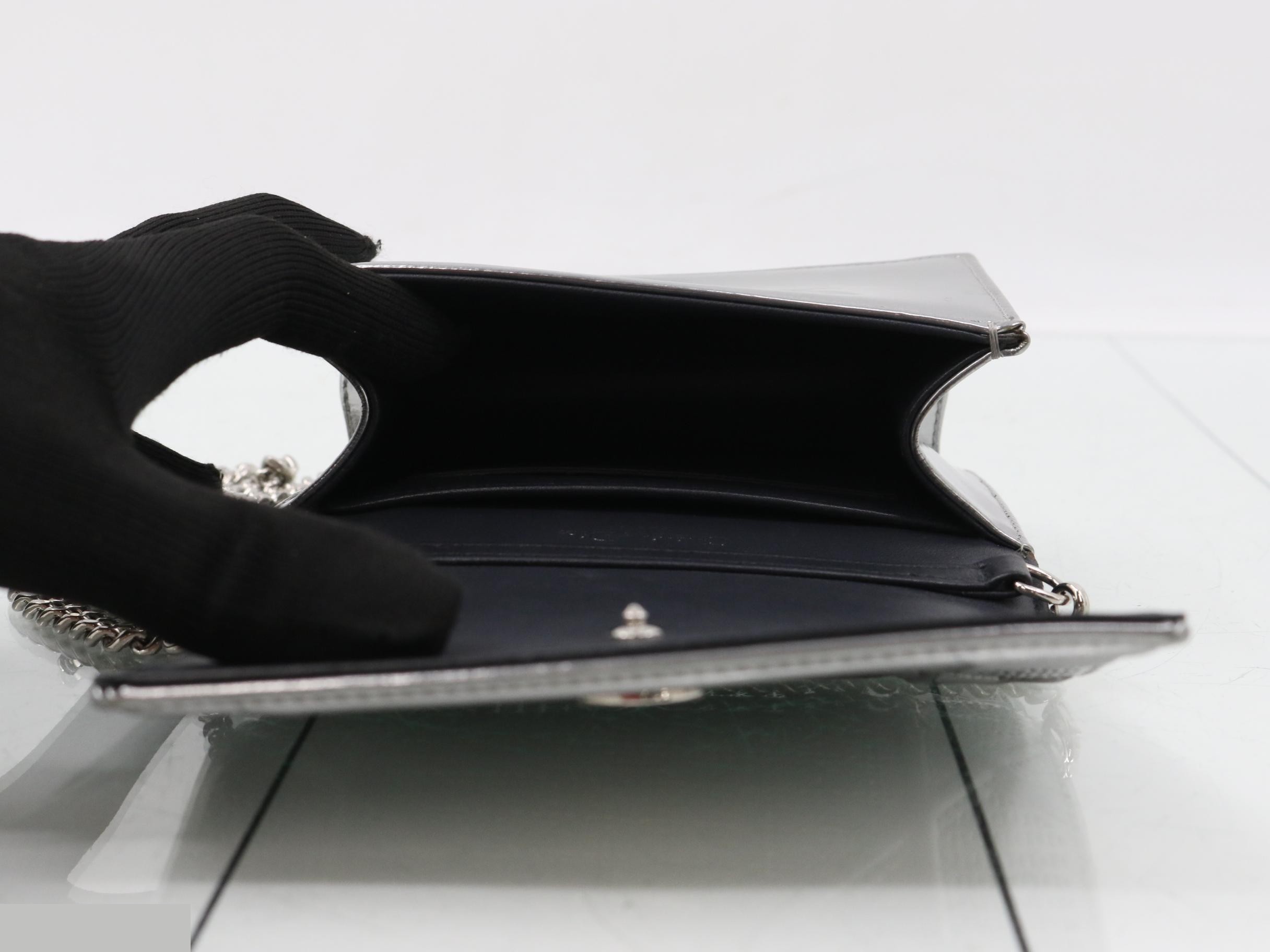 Diorama Microcannage Enamel Chain Shoulder Bag — view 4